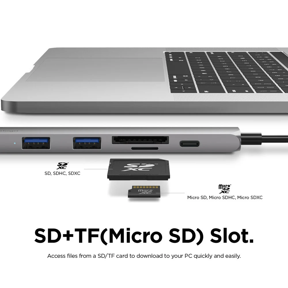 6 in 1 Card Reader / HDMI Multi Hub USB-C - Image 4