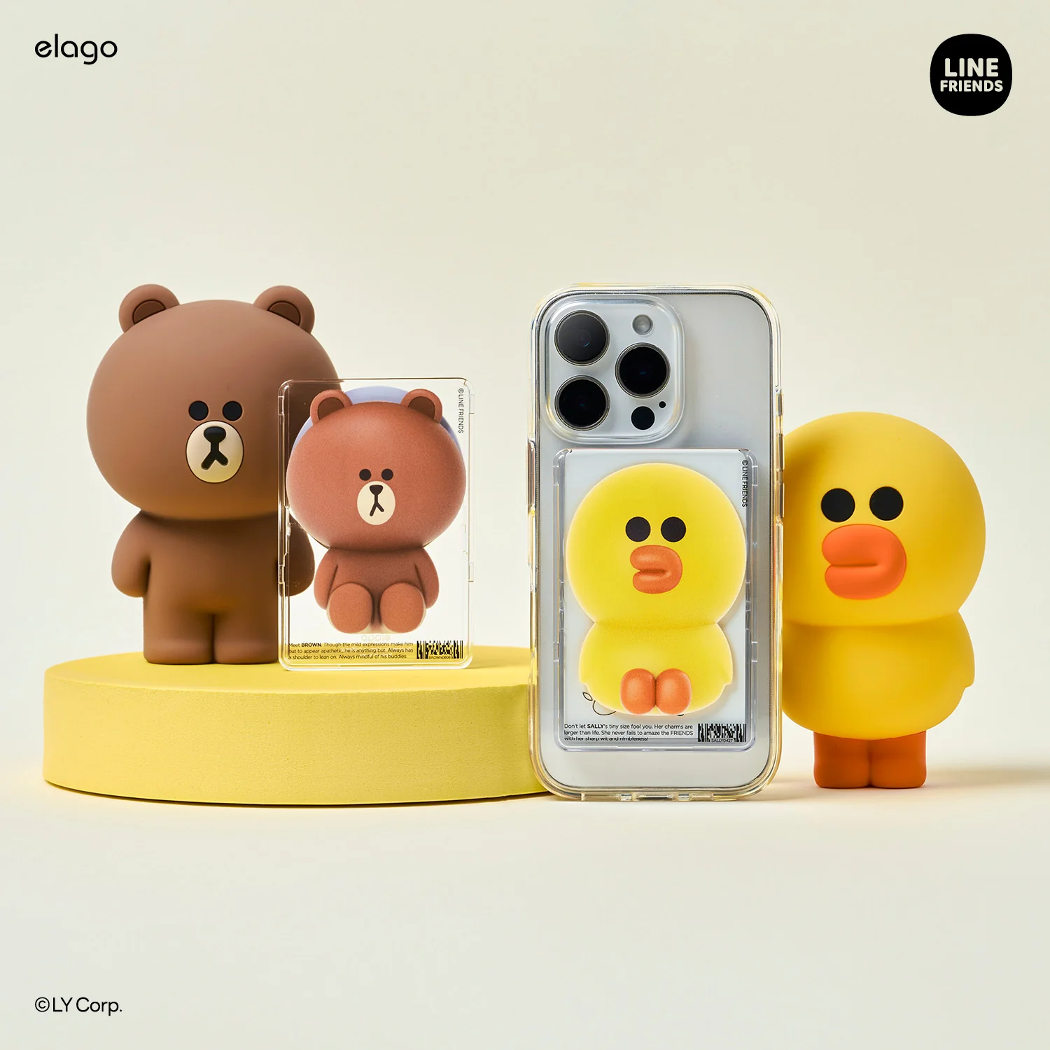 LINE FRIENDS | BROWN & SALLY Figure Magnetic Card Pocket - Image 4