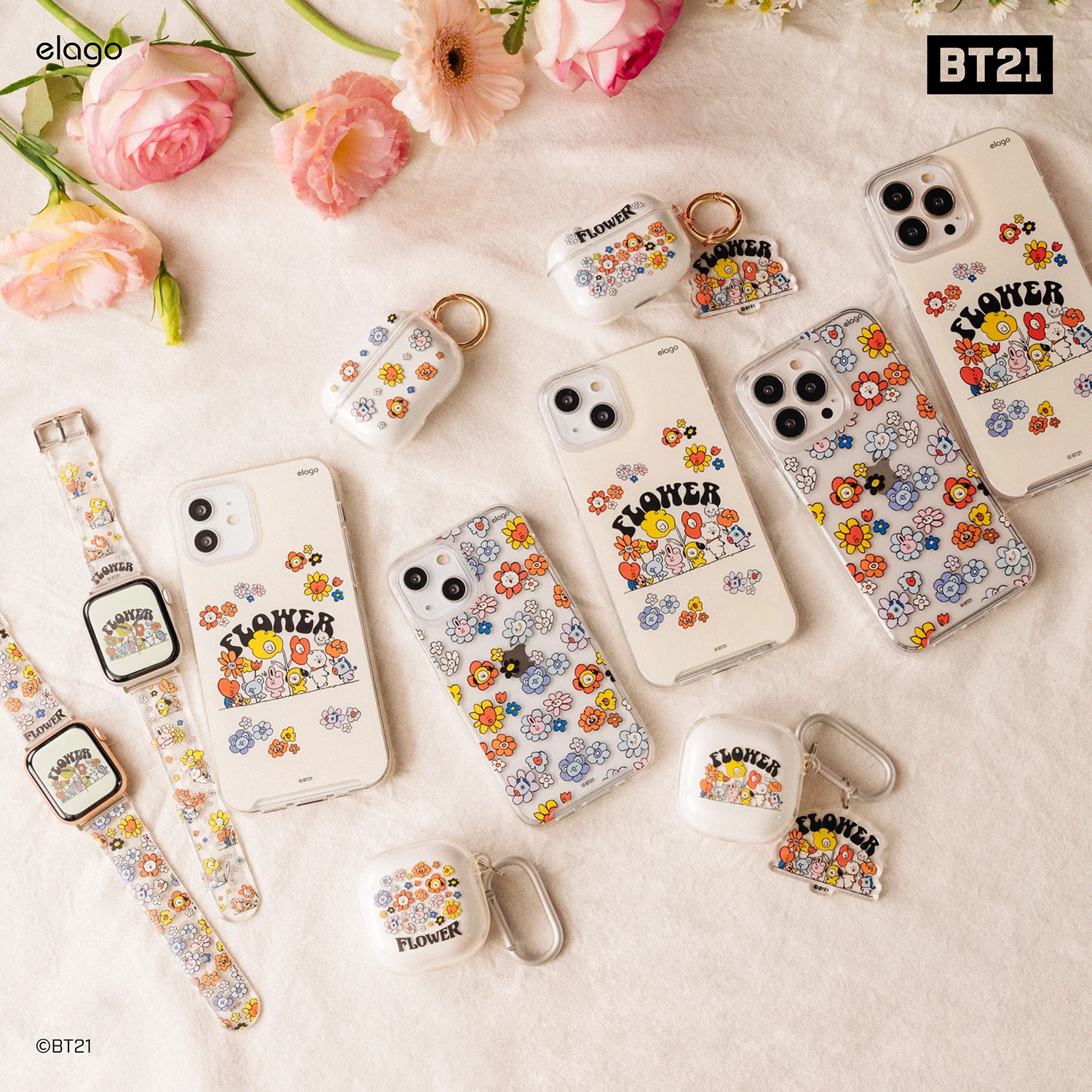 BT21 | elago Flower Case for iPhone 13 - Image 3