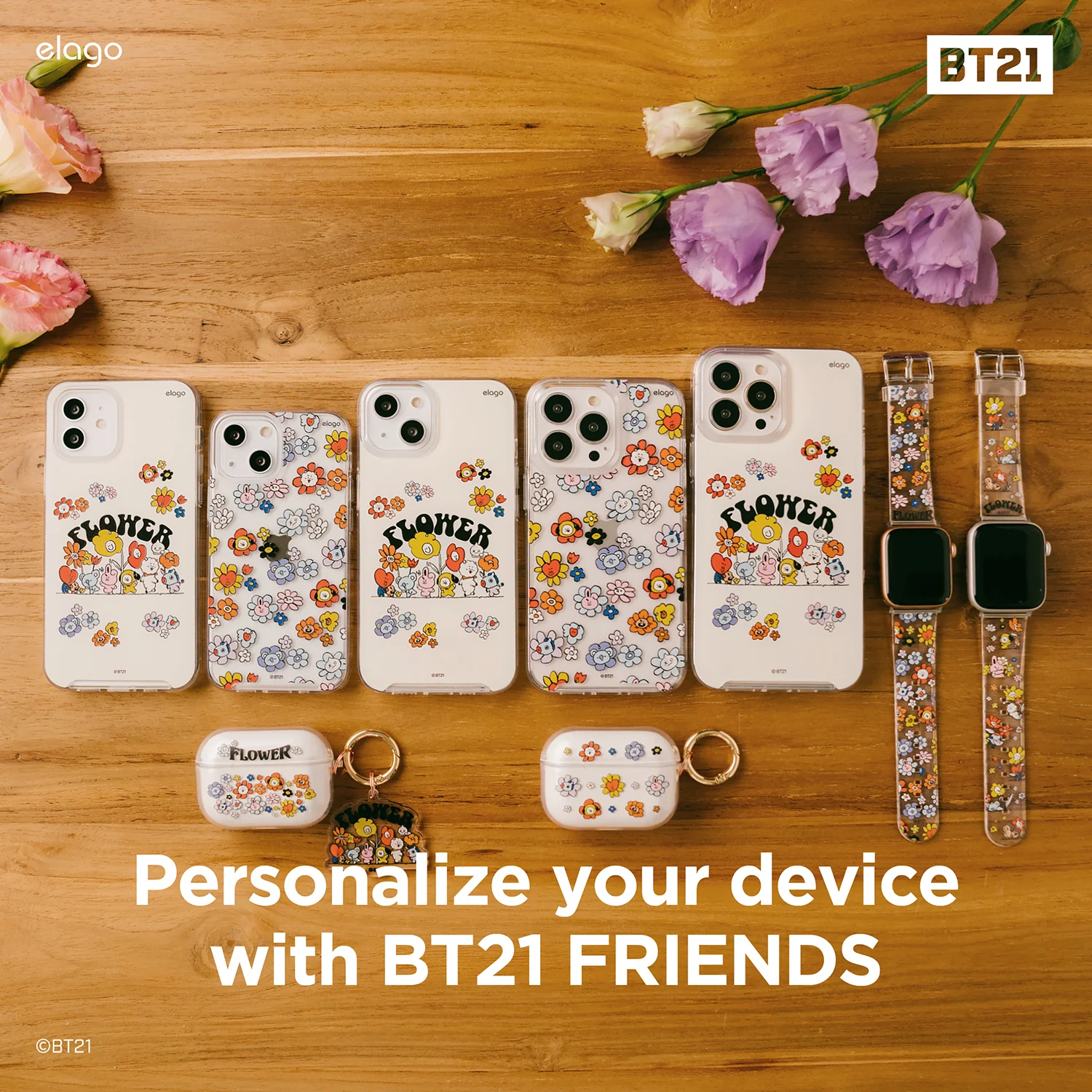 BT21 | elago Flower Case for iPhone 13 - Image 4
