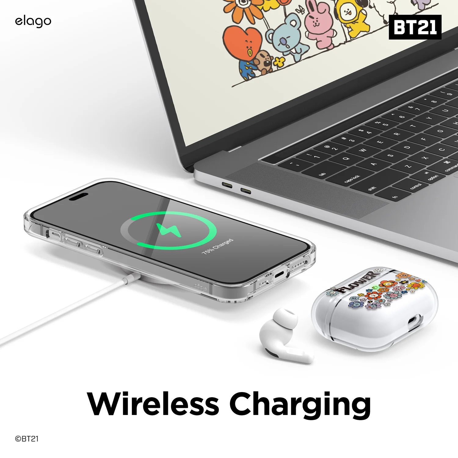 BT21 | elago Flower Case for iPhone 14 Pro - Image 4