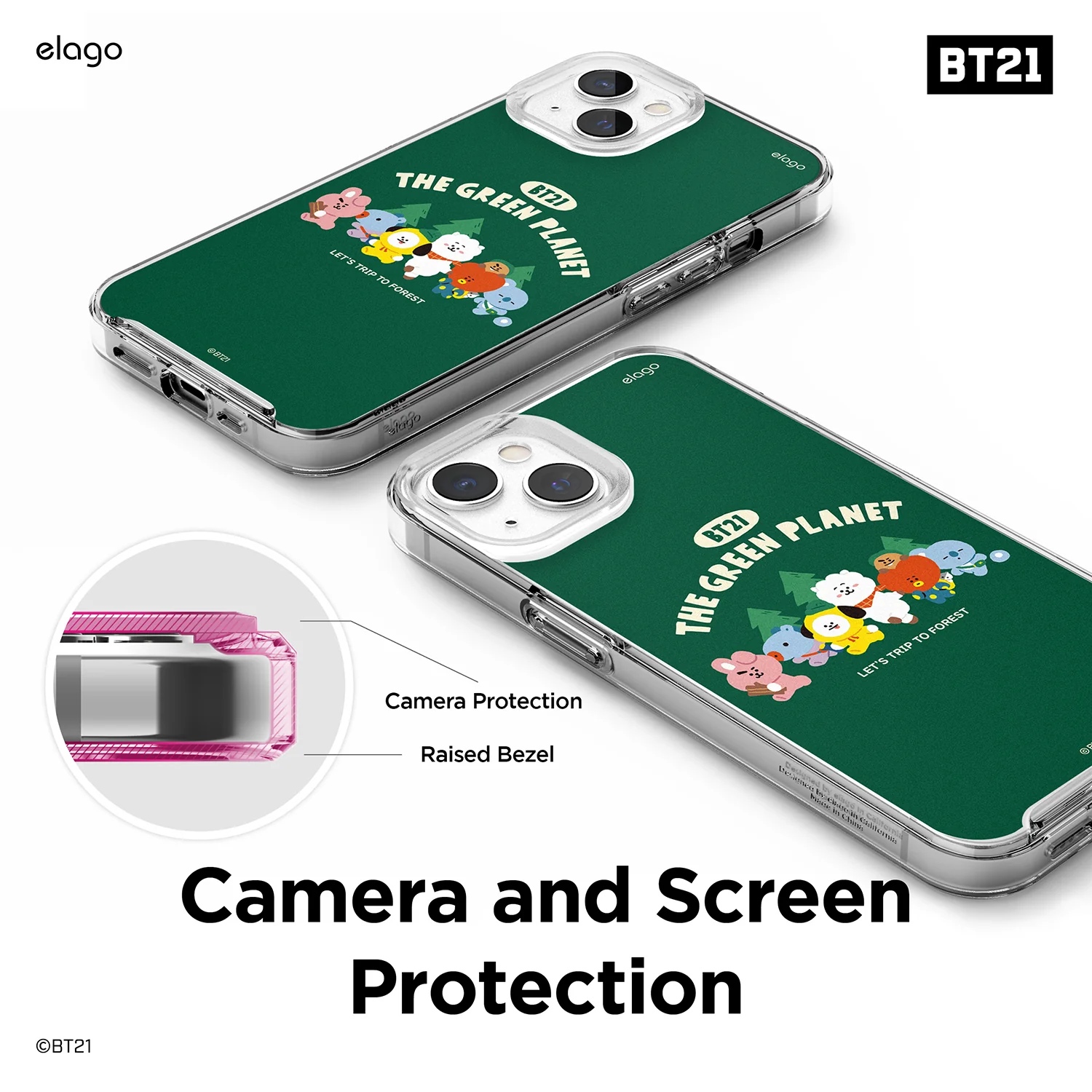 BT21 | elago Green Planet Case for iPhone 13 Mini - Image 5