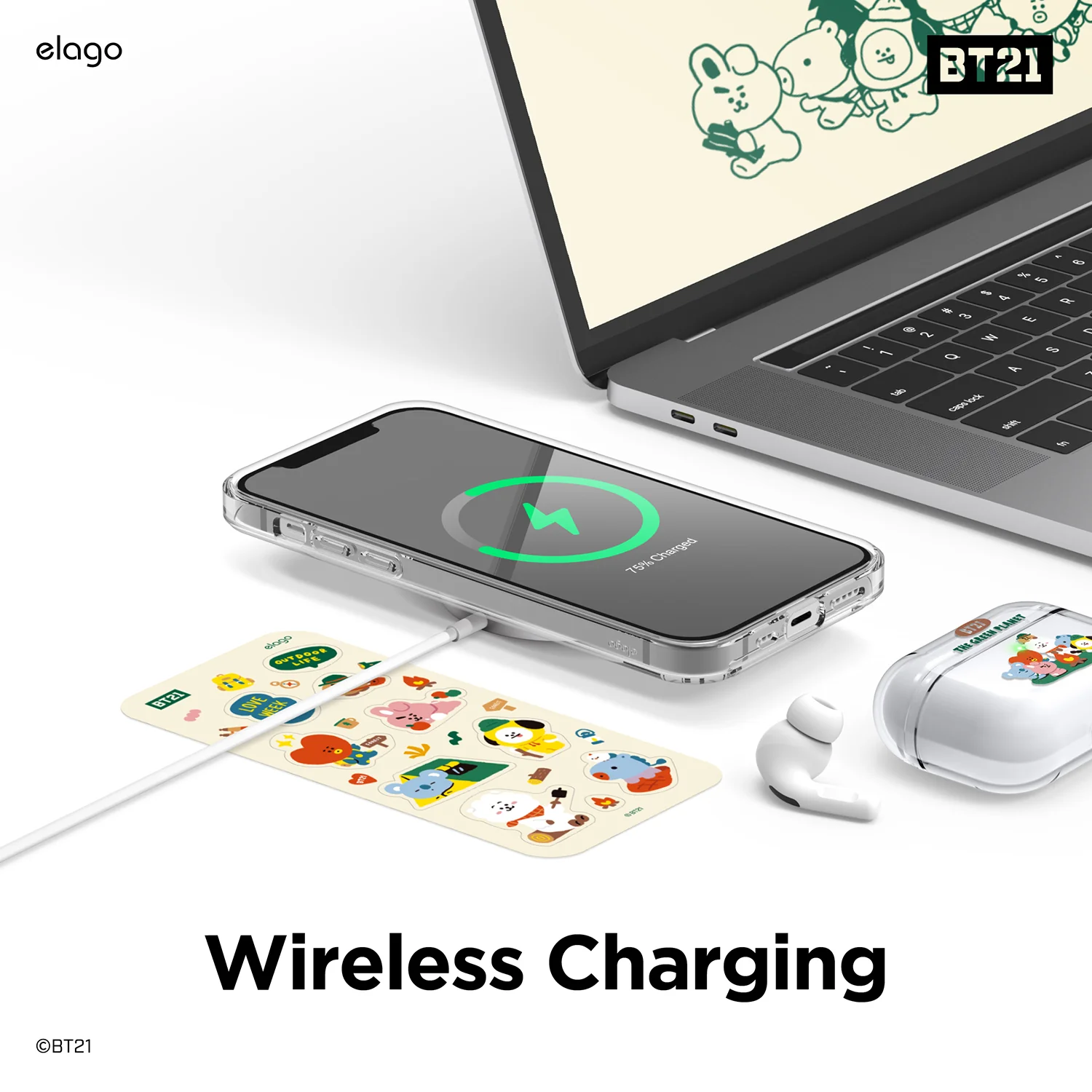 BT21 | elago Green Planet Case for iPhone 13 Mini - Image 8