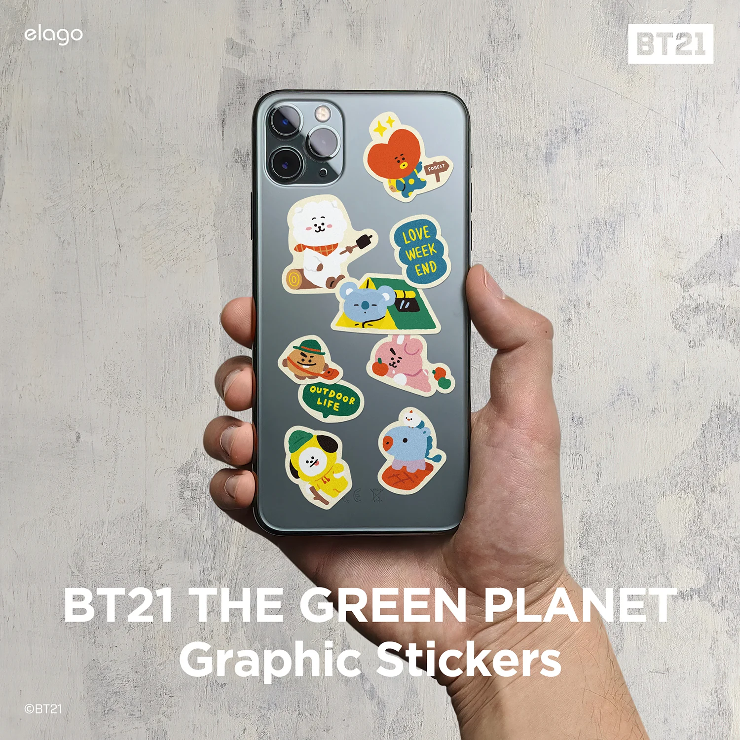 BT21 | elago Green Planet Case for iPhone 13 Pro - Image 9