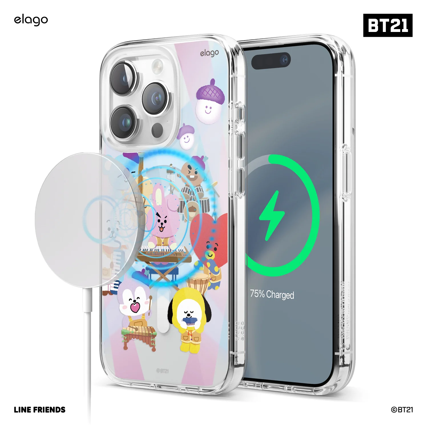 BT21 | elago Hope in Love Hybrid Case for iPhone 15 Pro - Image 2
