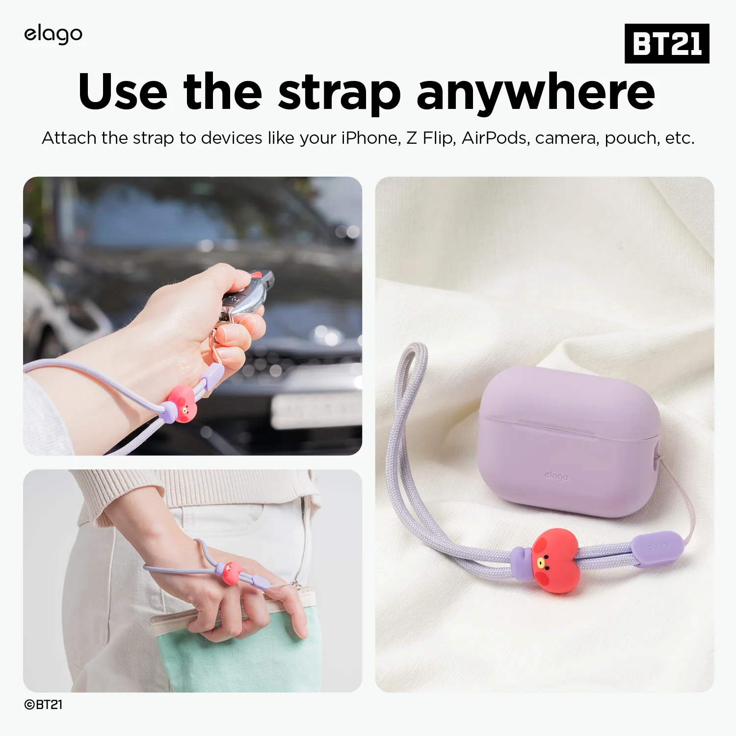 BT21 | elago Lanyard Wrist Strap [7 Styles] - Image 10