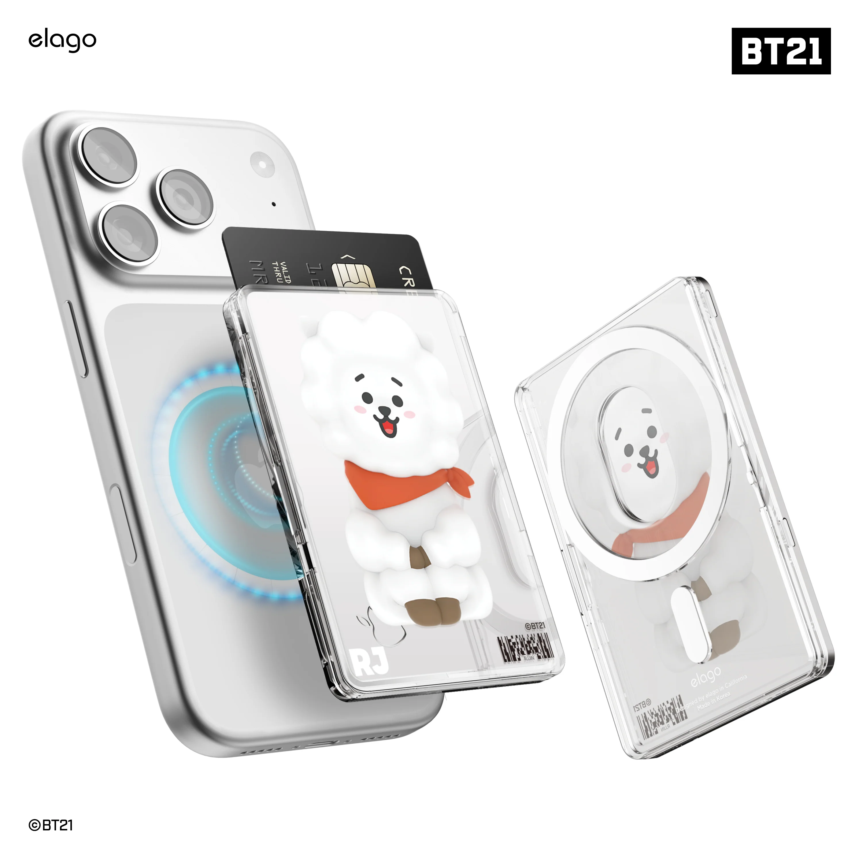 BT21 | elago Magnetic Clear Card Pocket DDP - Image 2