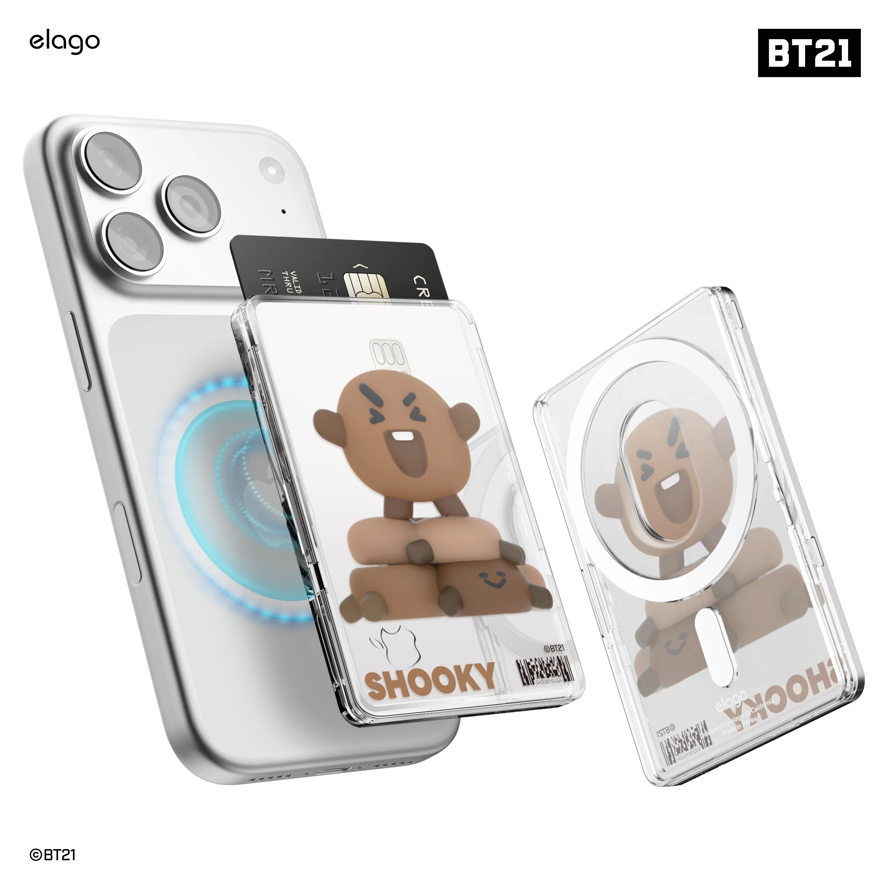 BT21 | elago Magnetic Clear Card Pocket DDP - Image 3