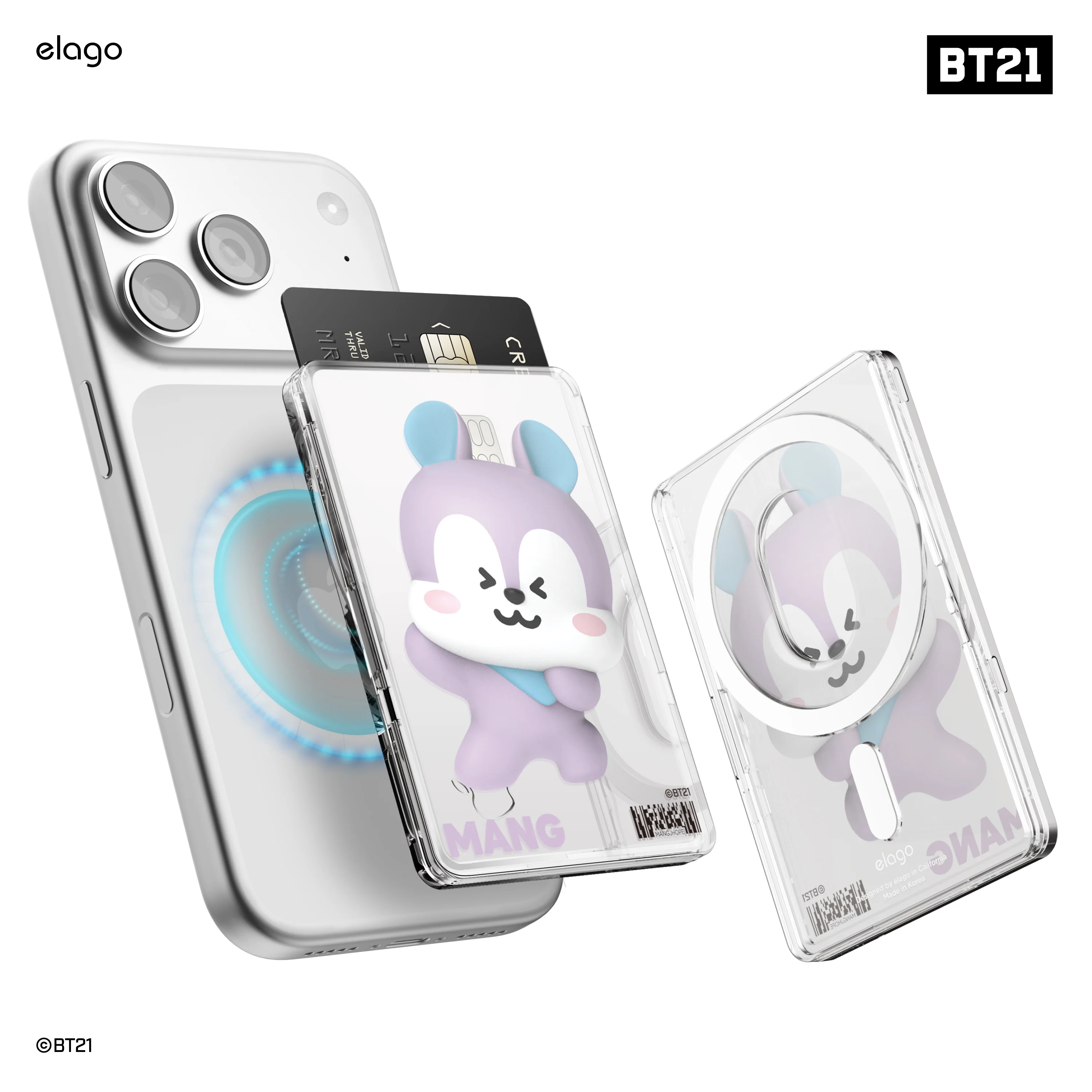 BT21 | elago Magnetic Clear Card Pocket DDP - Image 4