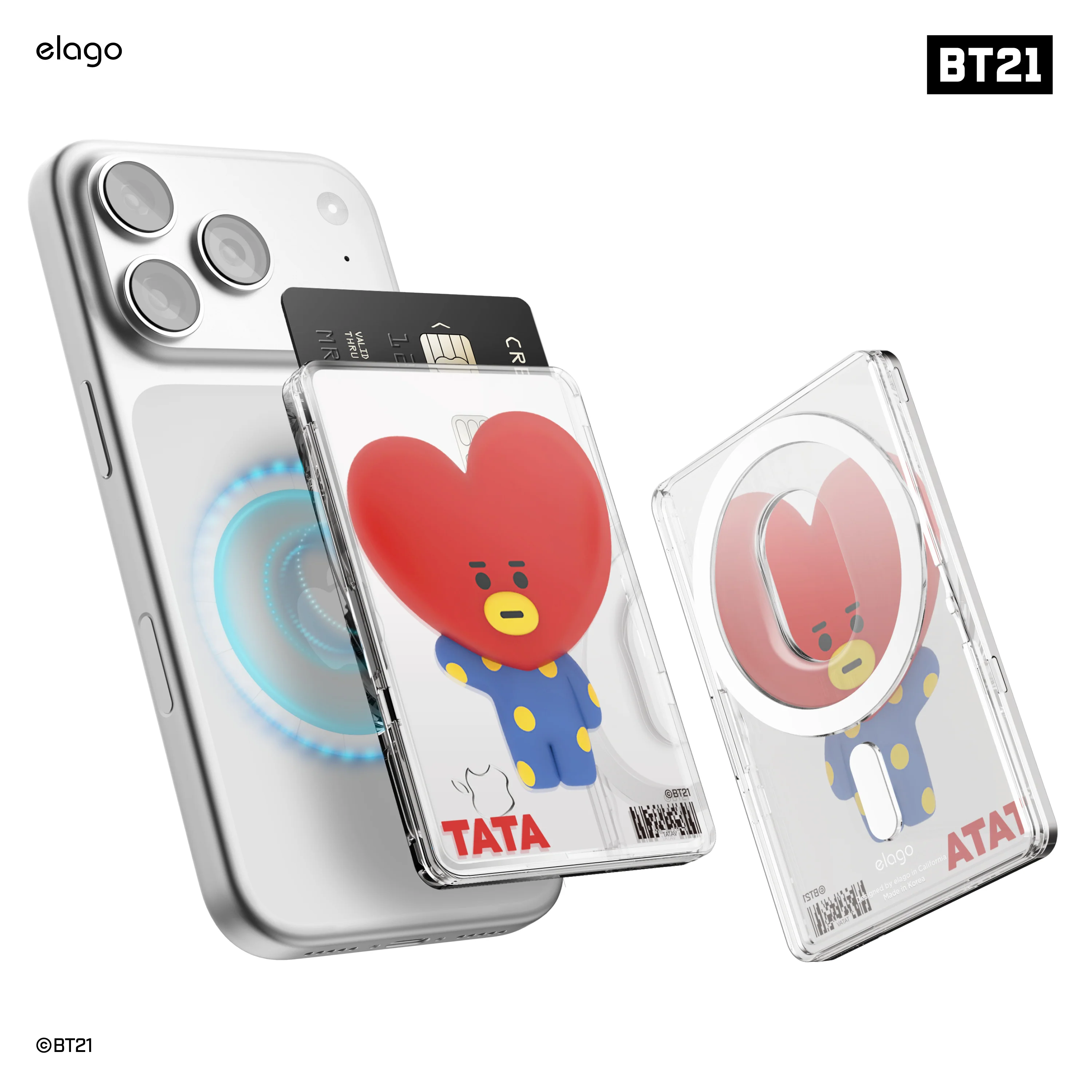 BT21 | elago Magnetic Clear Card Pocket DDP - Image 6