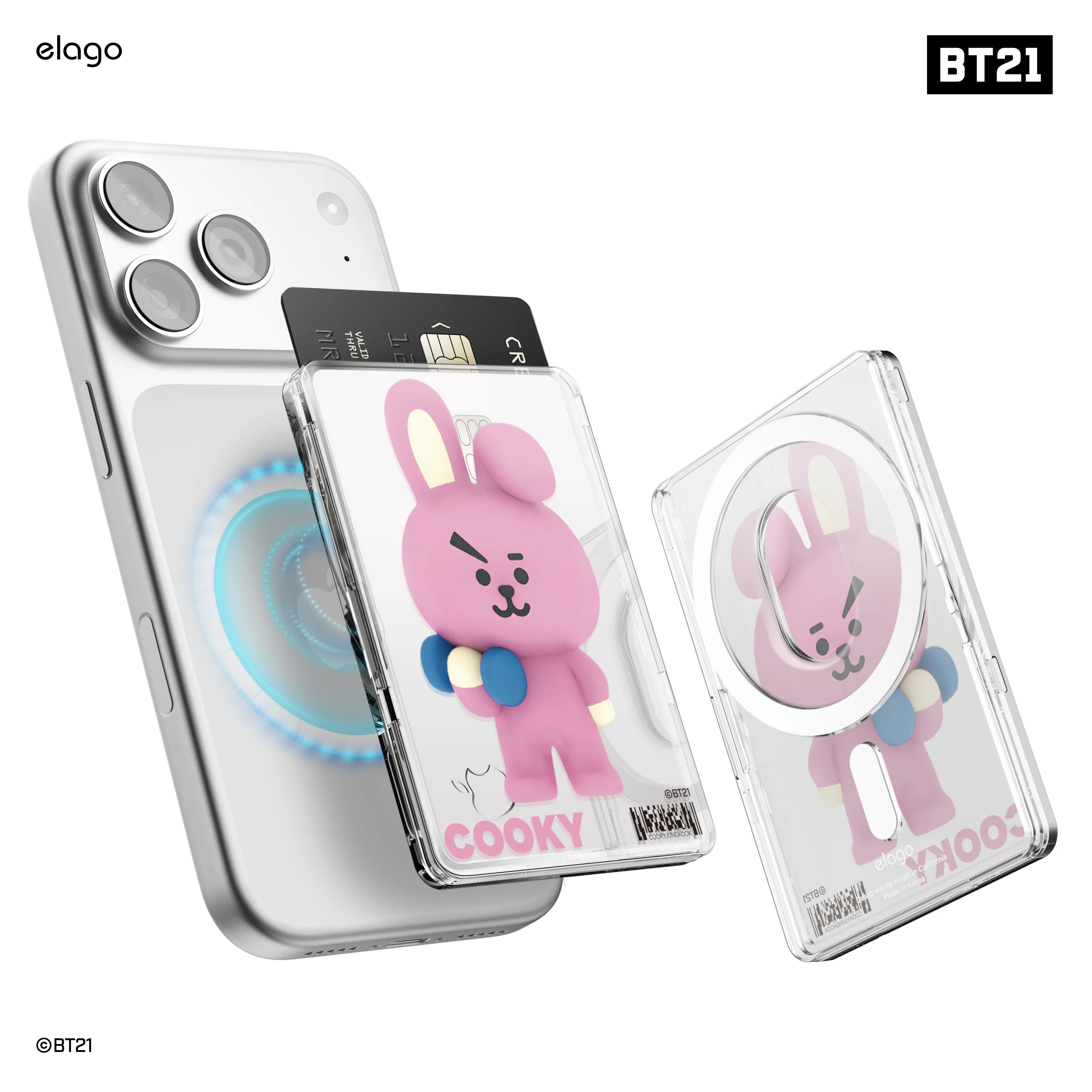 BT21 | elago Magnetic Clear Card Pocket DDP - Image 7