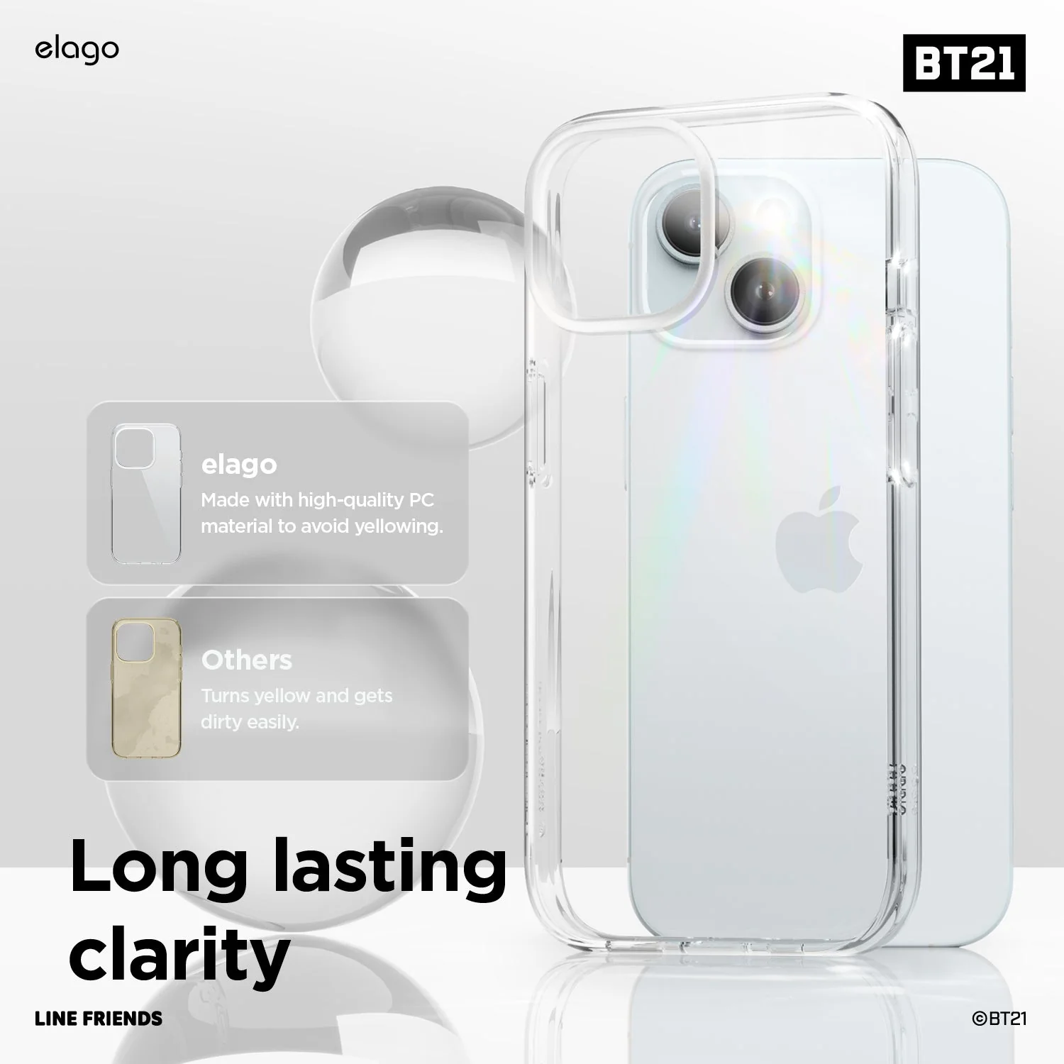 BT21 | elago On the Cloud Hybrid Case for iPhone 15 Plus - Image 3