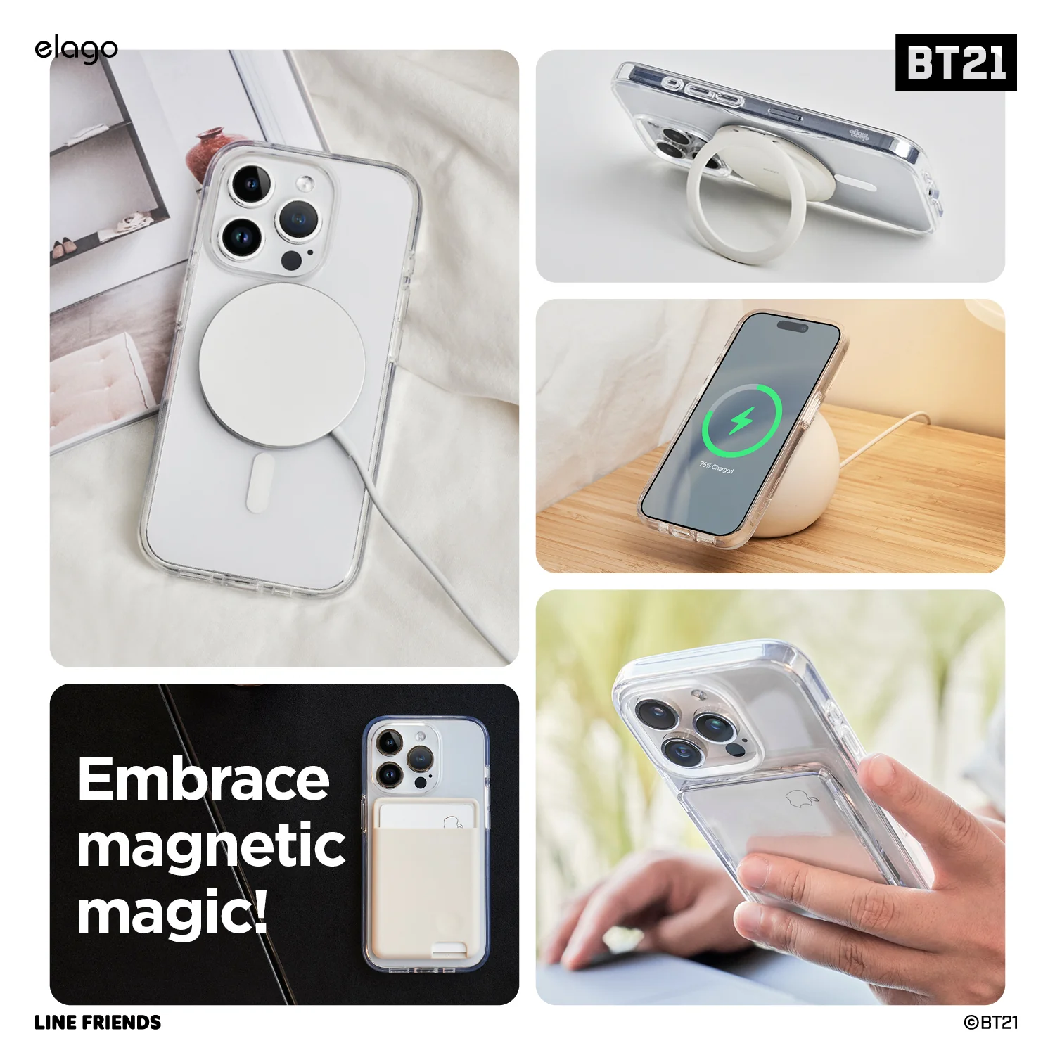 BT21 | elago On the Cloud MagSafe Hybrid Case for iPhone 15 Pro - Image 3