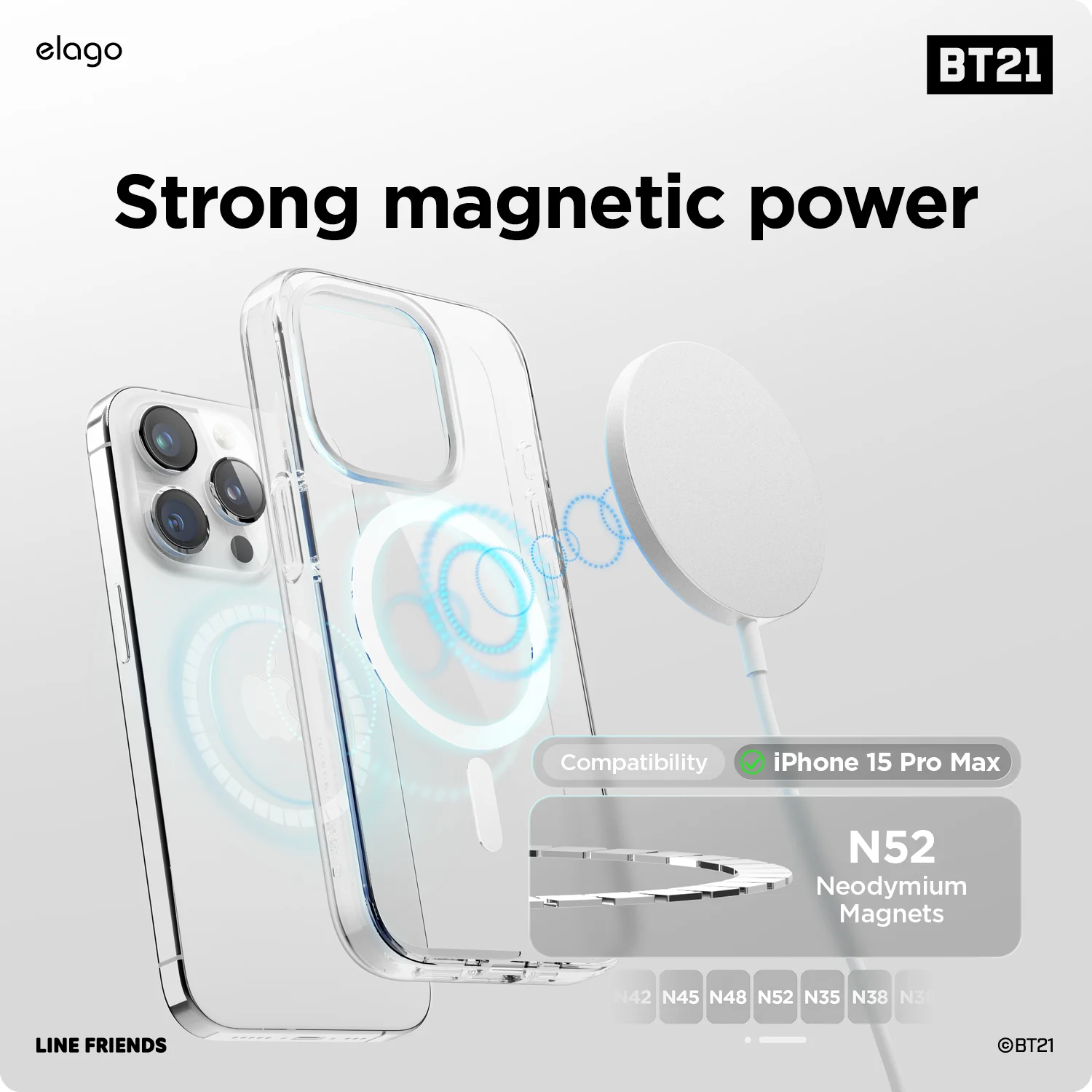 BT21 elago On the Cloud MagSafe Hybrid Case for iPhone 15 Pro Max - Image 2