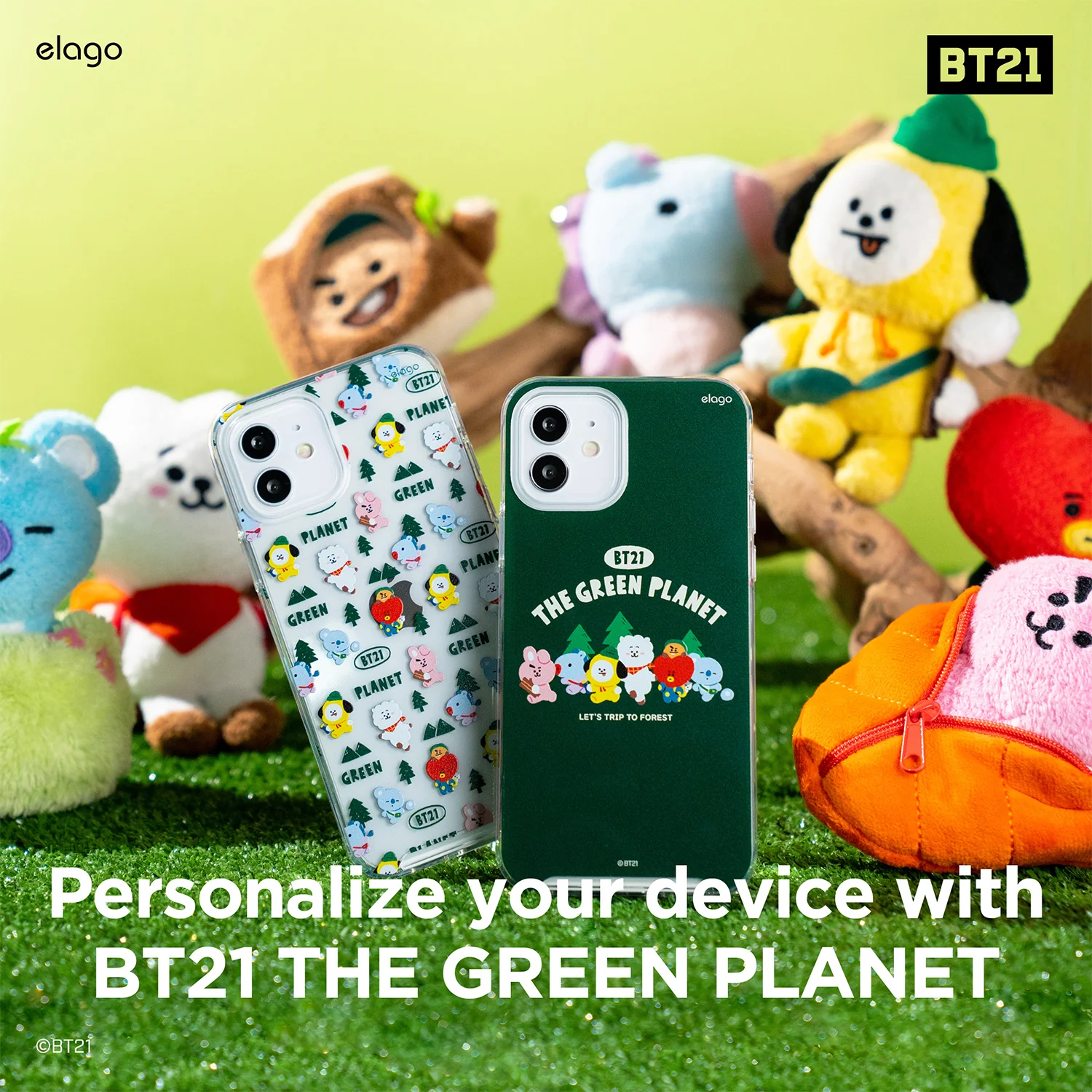 BT21 | elago Green Planet Case for iPhone 12 Pro & iPhone 12 - Image 4
