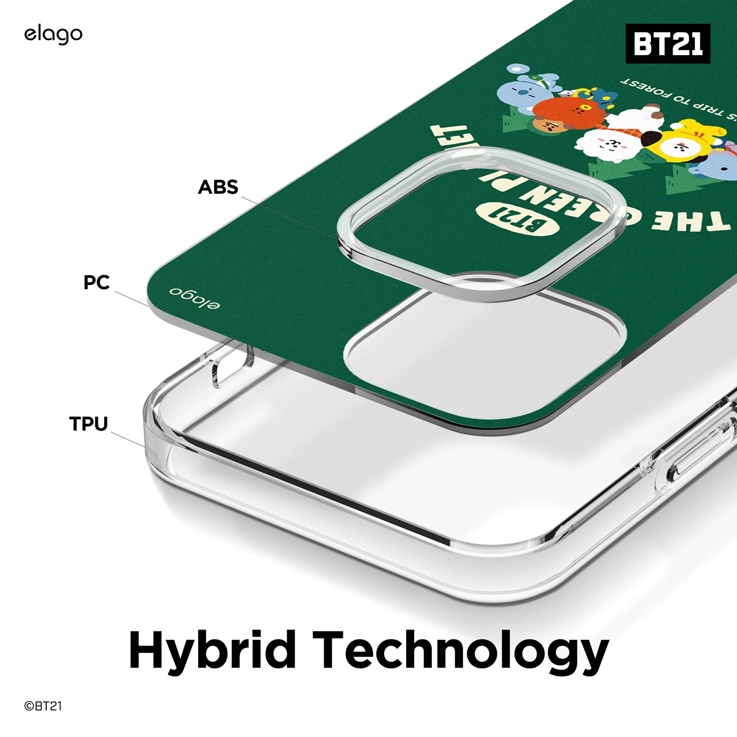 BT21 | elago Green Planet Case for iPhone 12 Pro & iPhone 12 - Image 5