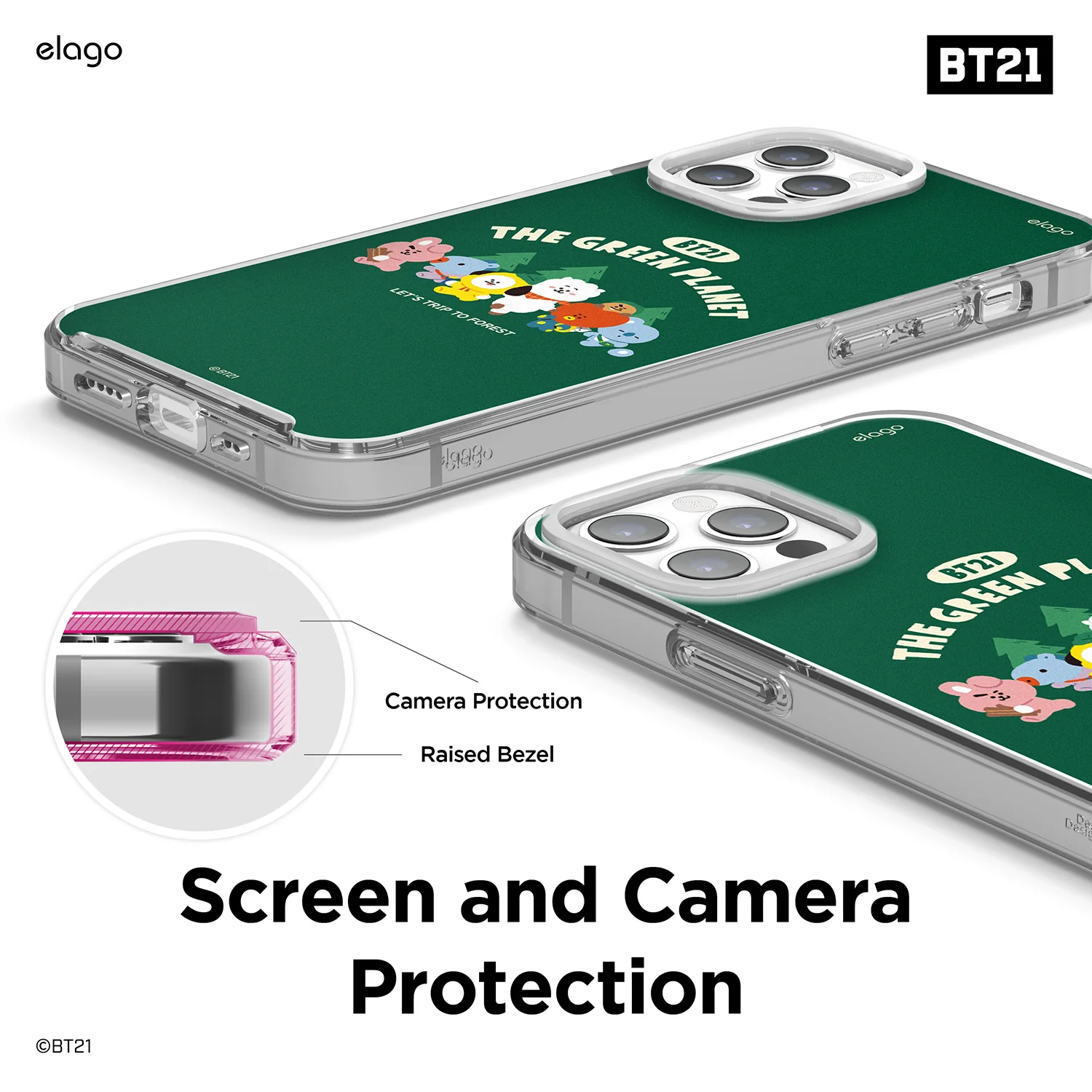 BT21 | elago Green Planet Case for iPhone 12 Pro & iPhone 12 - Image 6