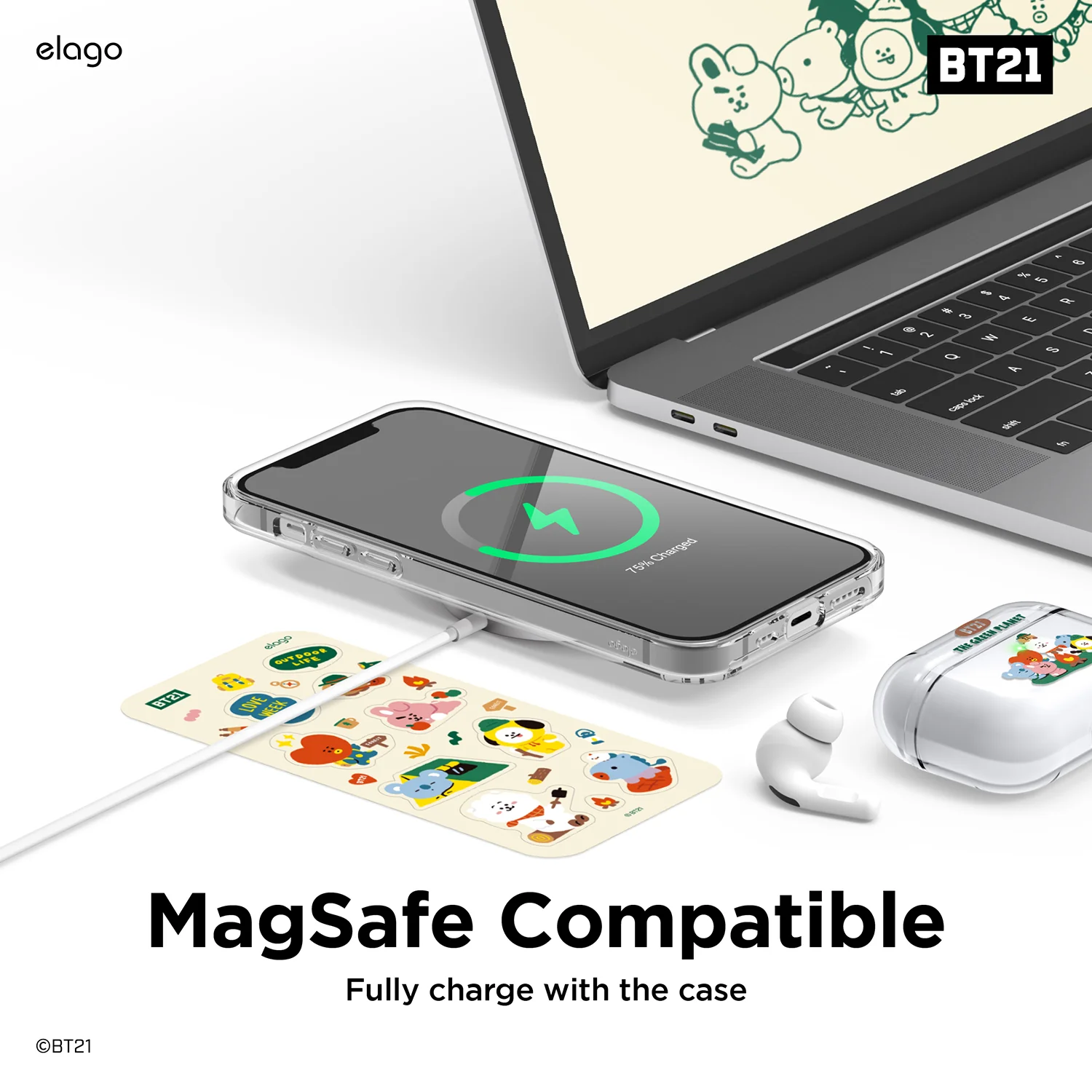 BT21 | elago Green Planet Case for iPhone 12 Pro & iPhone 12 - Image 8