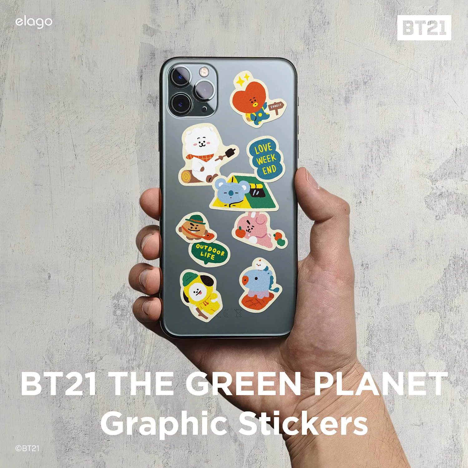 BT21 | elago Green Planet Case for iPhone 12 Pro & iPhone 12 - Image 9