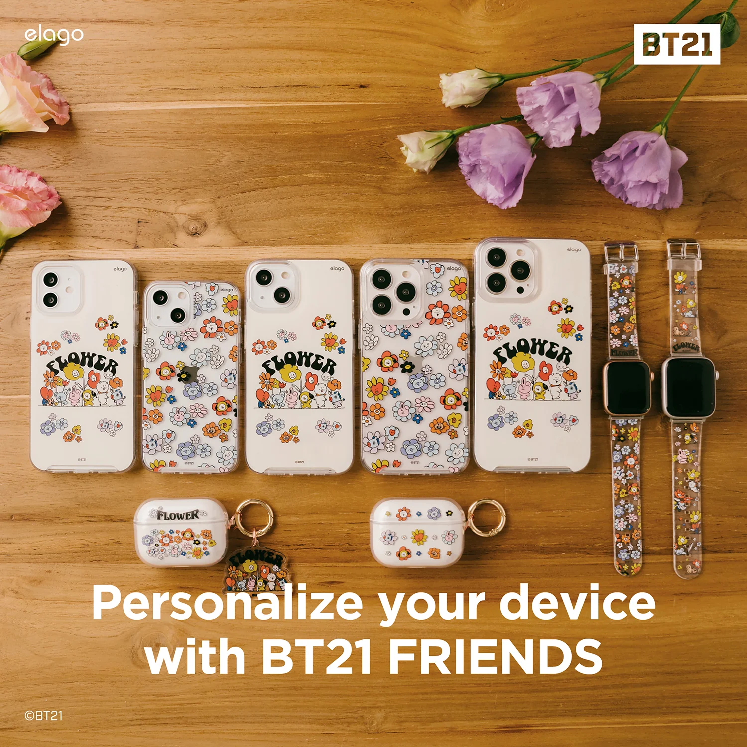 BT21 | elago Flower Case for iPhone 13 Pro Max - Image 4