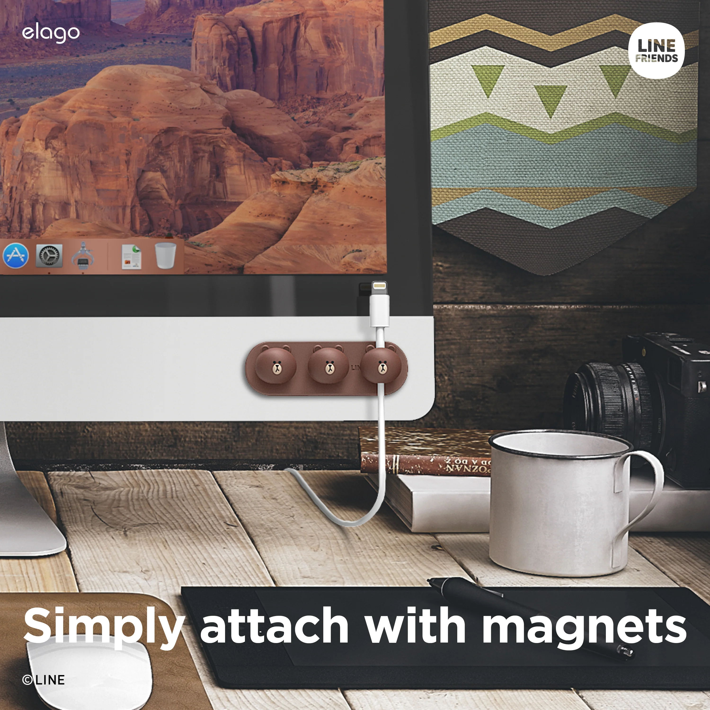 LINE FRIENDS | elago Magnetic Cable Management [3 Colors] - Image 6