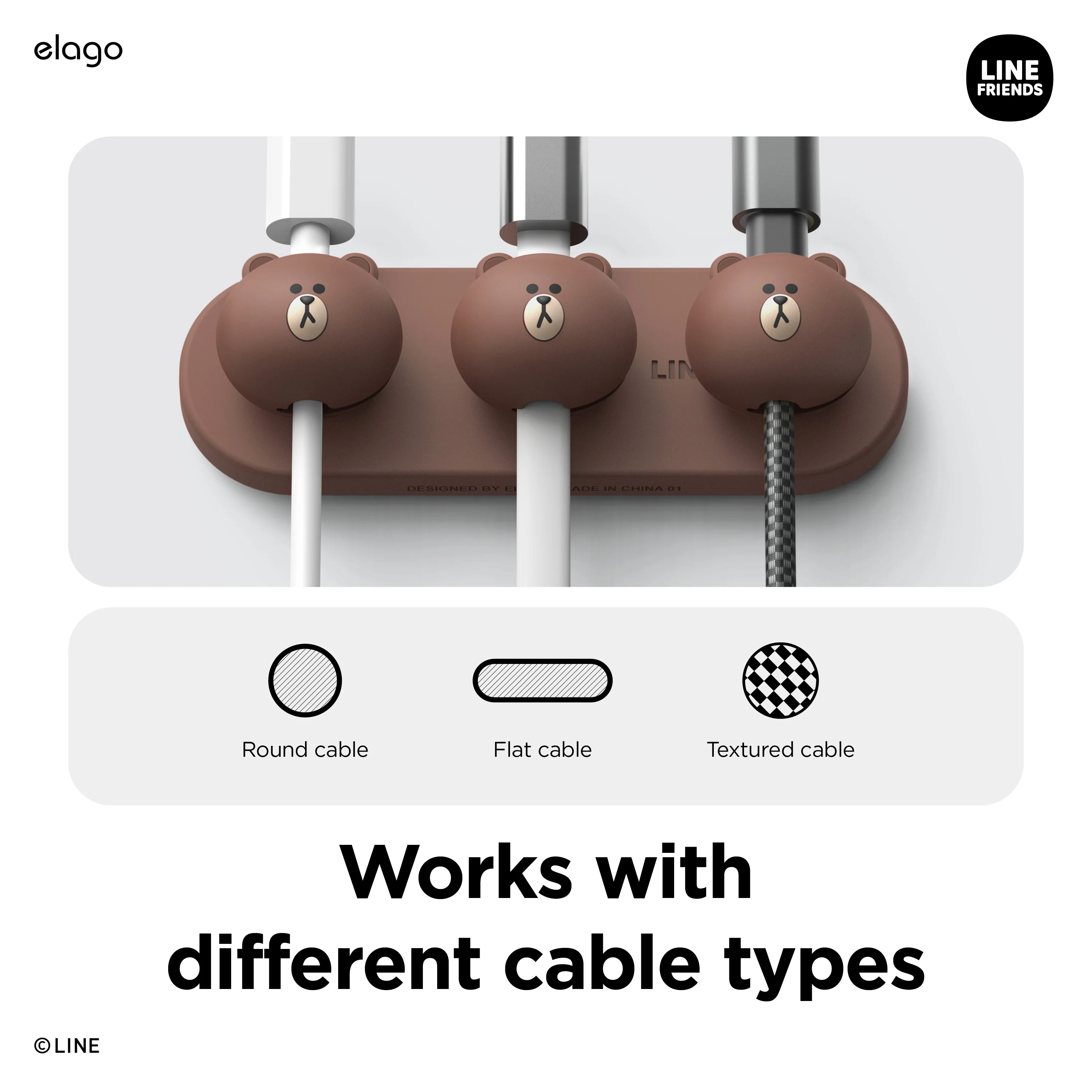 LINE FRIENDS | elago Magnetic Cable Management [3 Colors] - Image 8