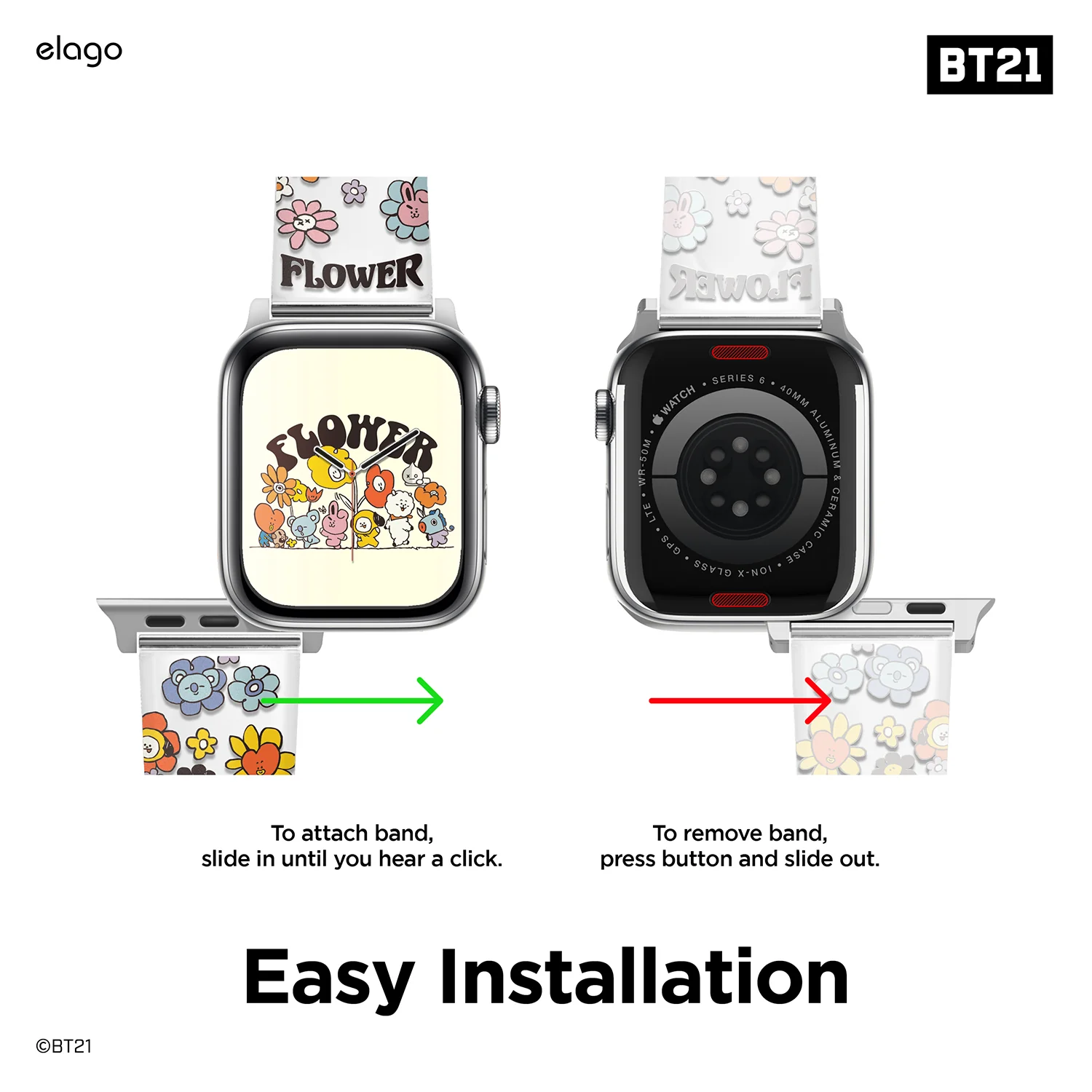 BT21  | elago Flower Strap [2 Styles] [2 Sizes] - Image 6