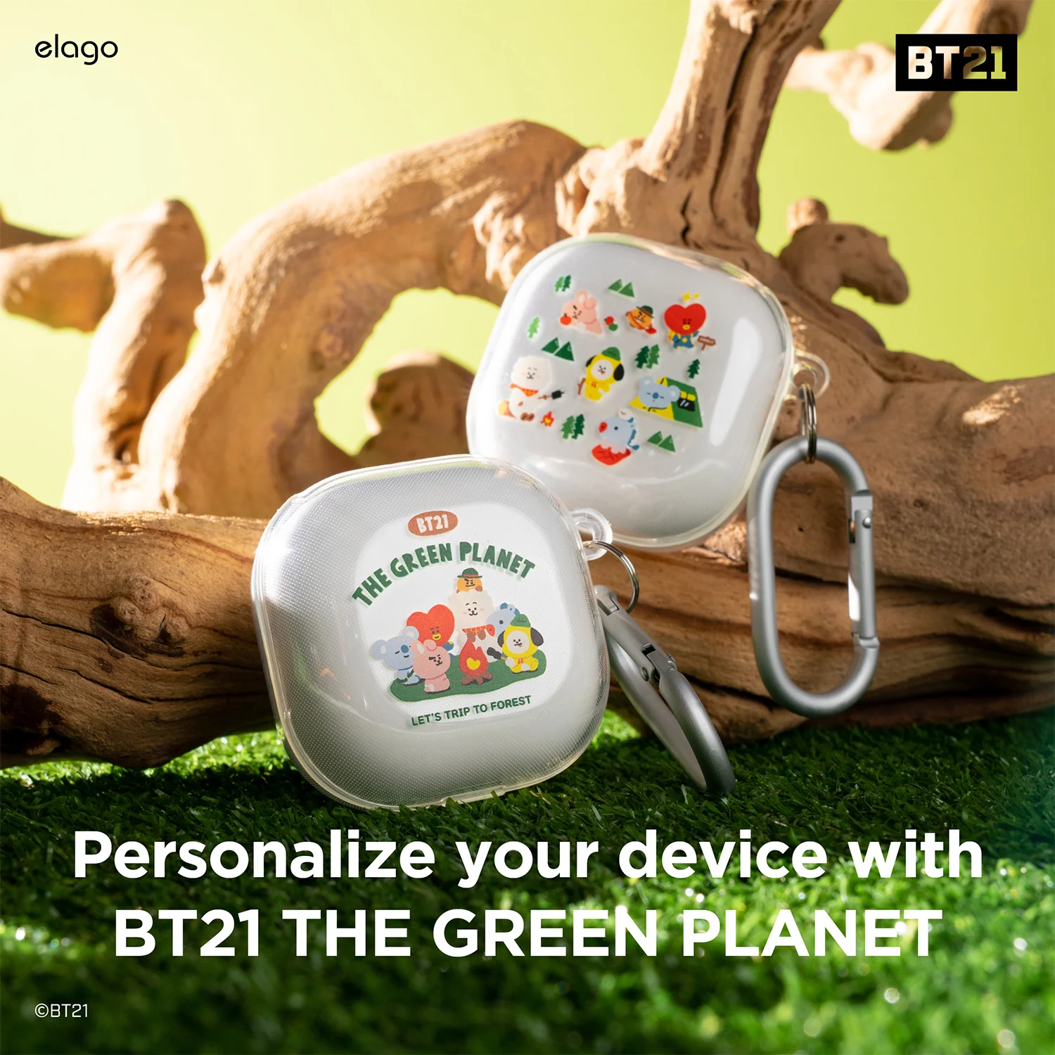 BT21 | elago Green Planet Case for Galaxy Buds - Image 4