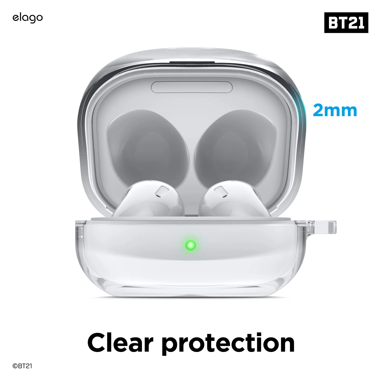 BT21 | elago Green Planet Case for Galaxy Buds - Image 6