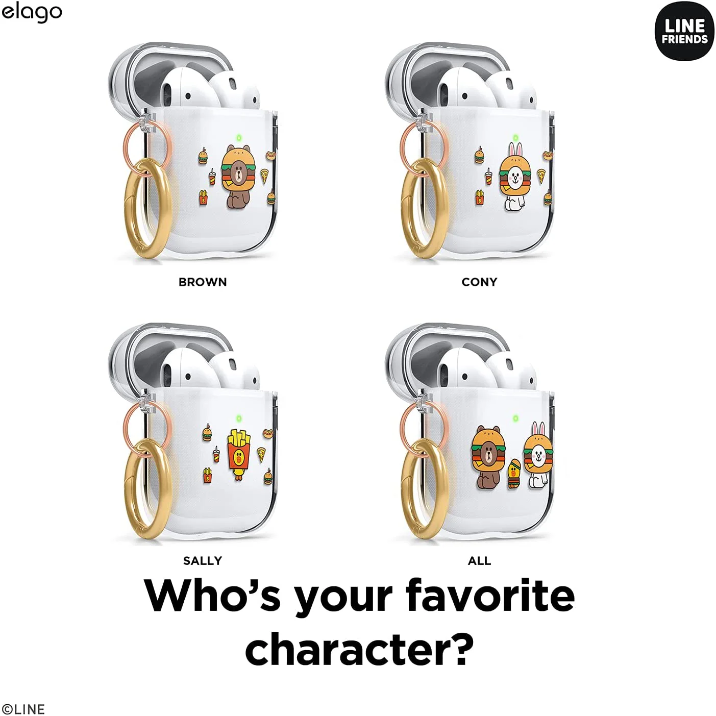 LINE FRIENDS | elago Burger Time Clear Case [4 Styles] - Image 10