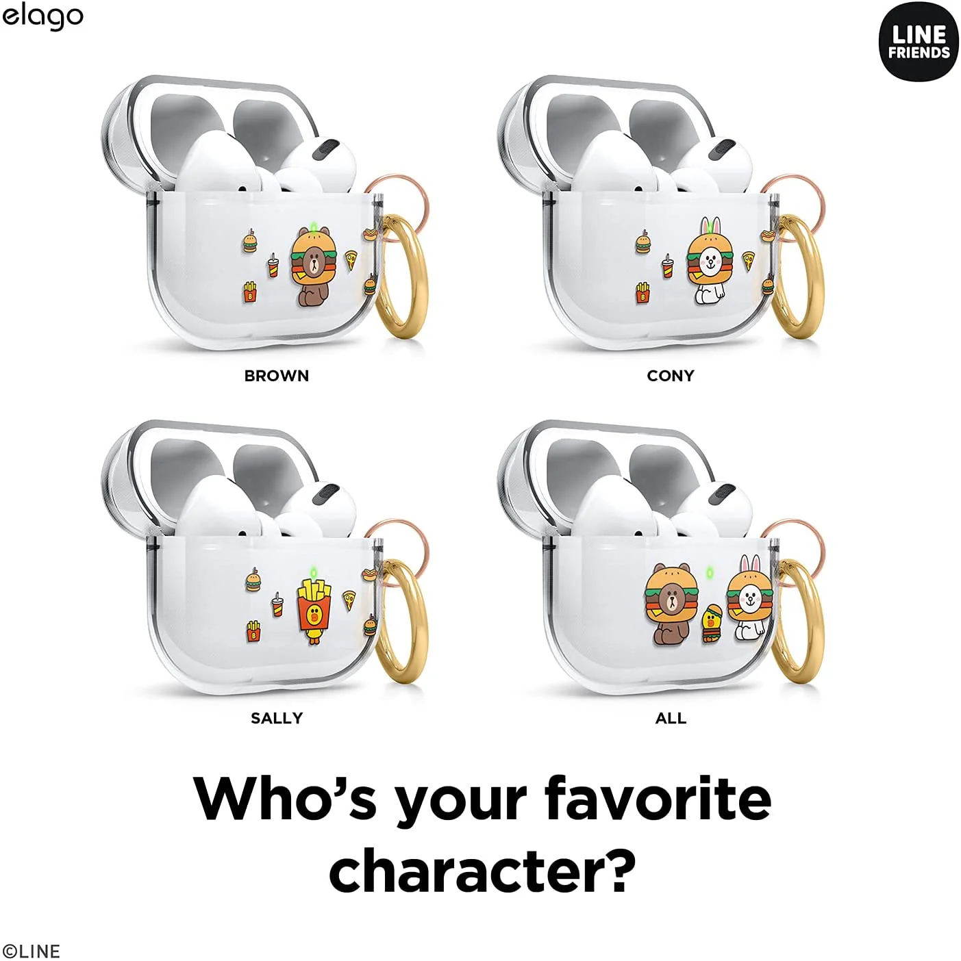 LINE FRIENDS | elago Burger Time Clear Case [4 Styles] - Image 10