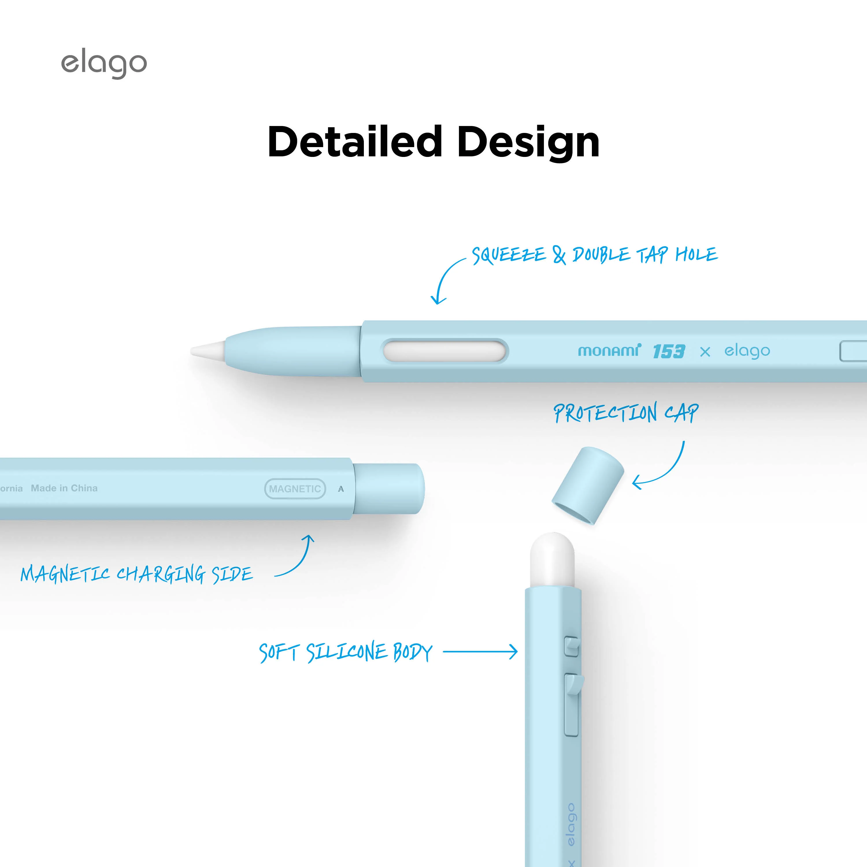 elago X MONAMI Silicone Case [Sky Blue] - Image 3
