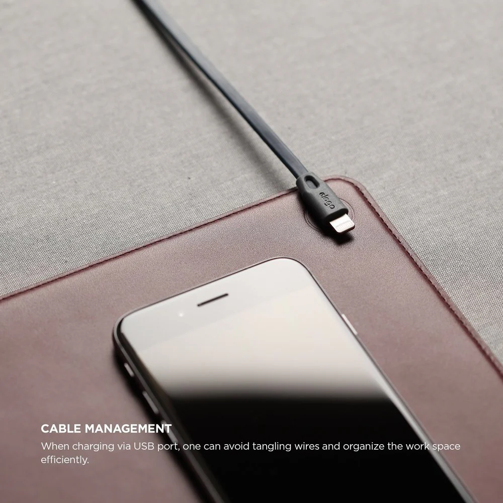 Genuine Leather Mouse Pad with magnetic cable management [3 Colors] - Image 4