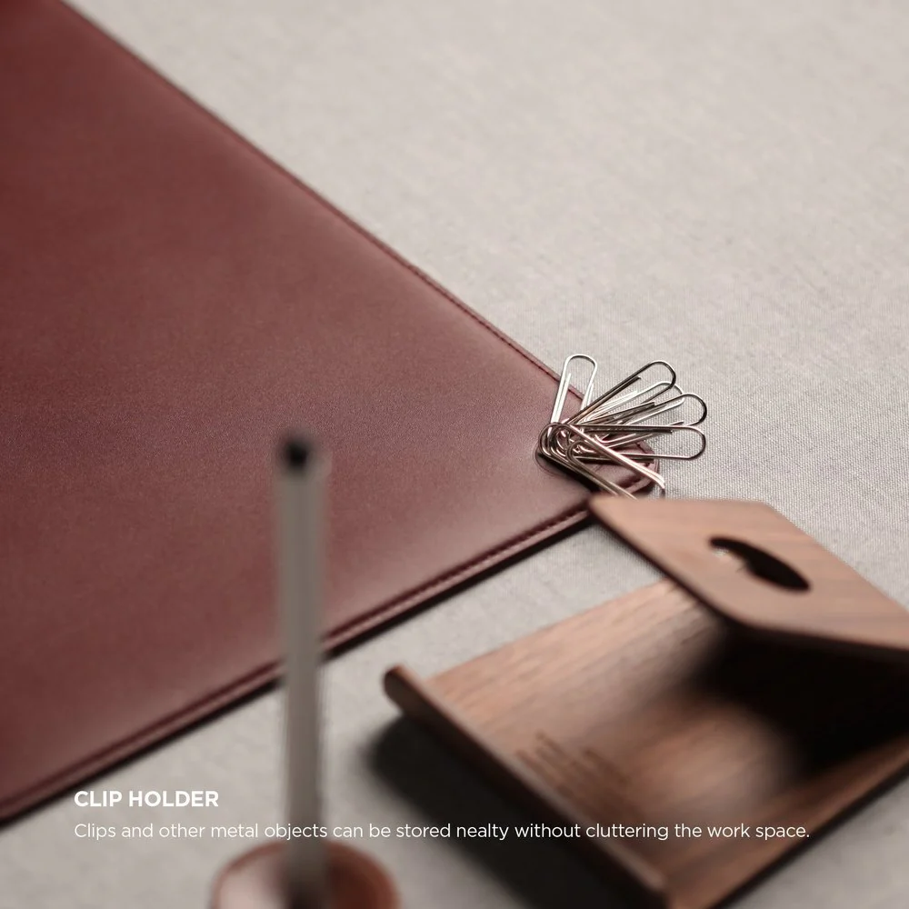 Genuine Leather Mouse Pad with magnetic cable management [3 Colors] - Image 6