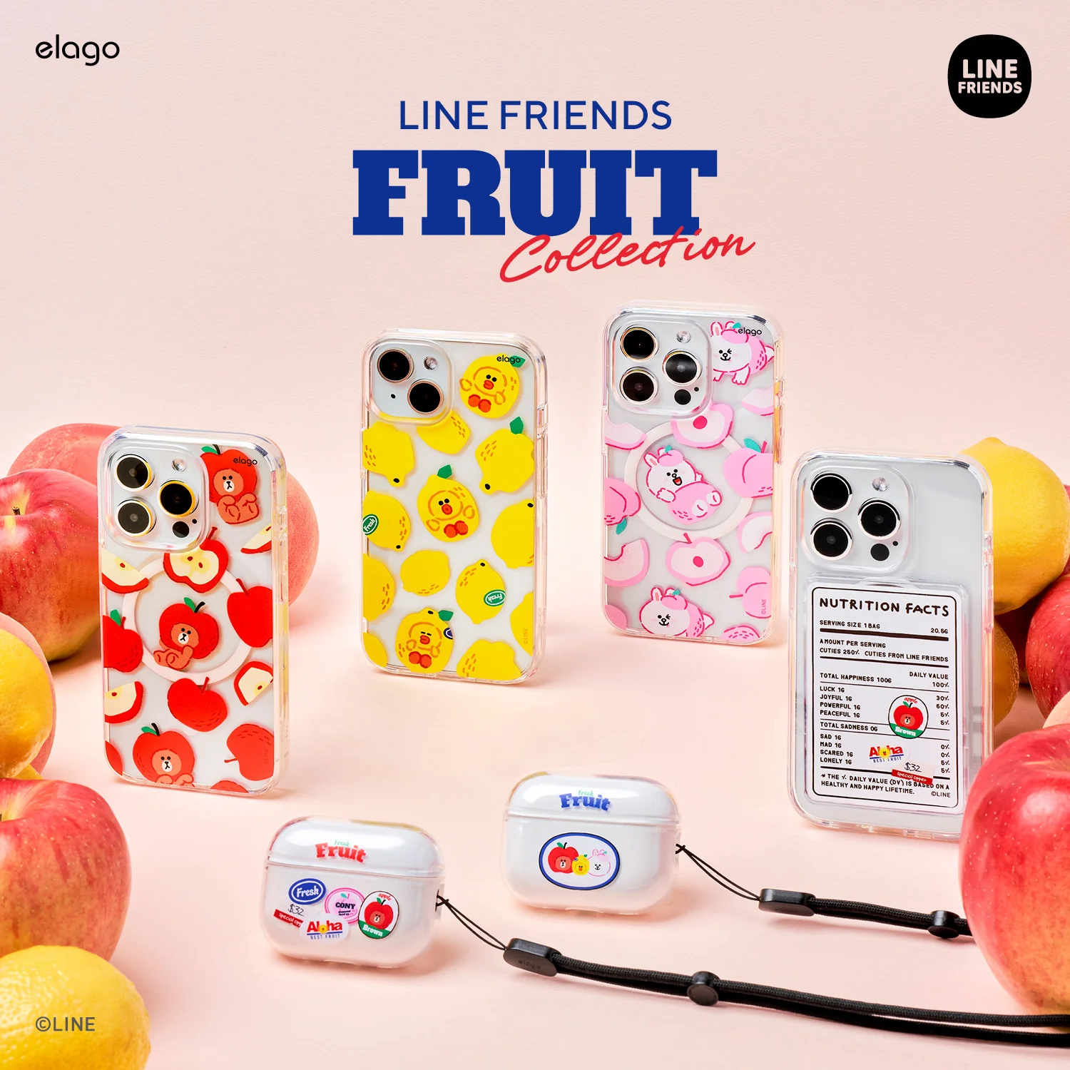 LINE FRIENDS | elago B&F Fruit Shop Hybrid Case for iPhone 15 Plus - Image 7