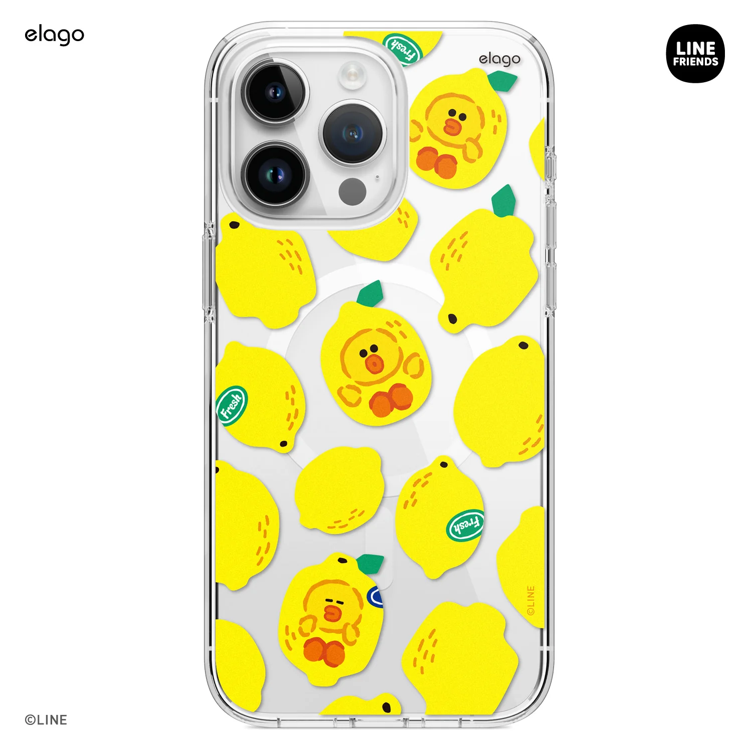 LINE FRIENDS | elago B&F Fruit Shop MagSafe Hybrid Case for iPhone 15 Pro Max - Image 2