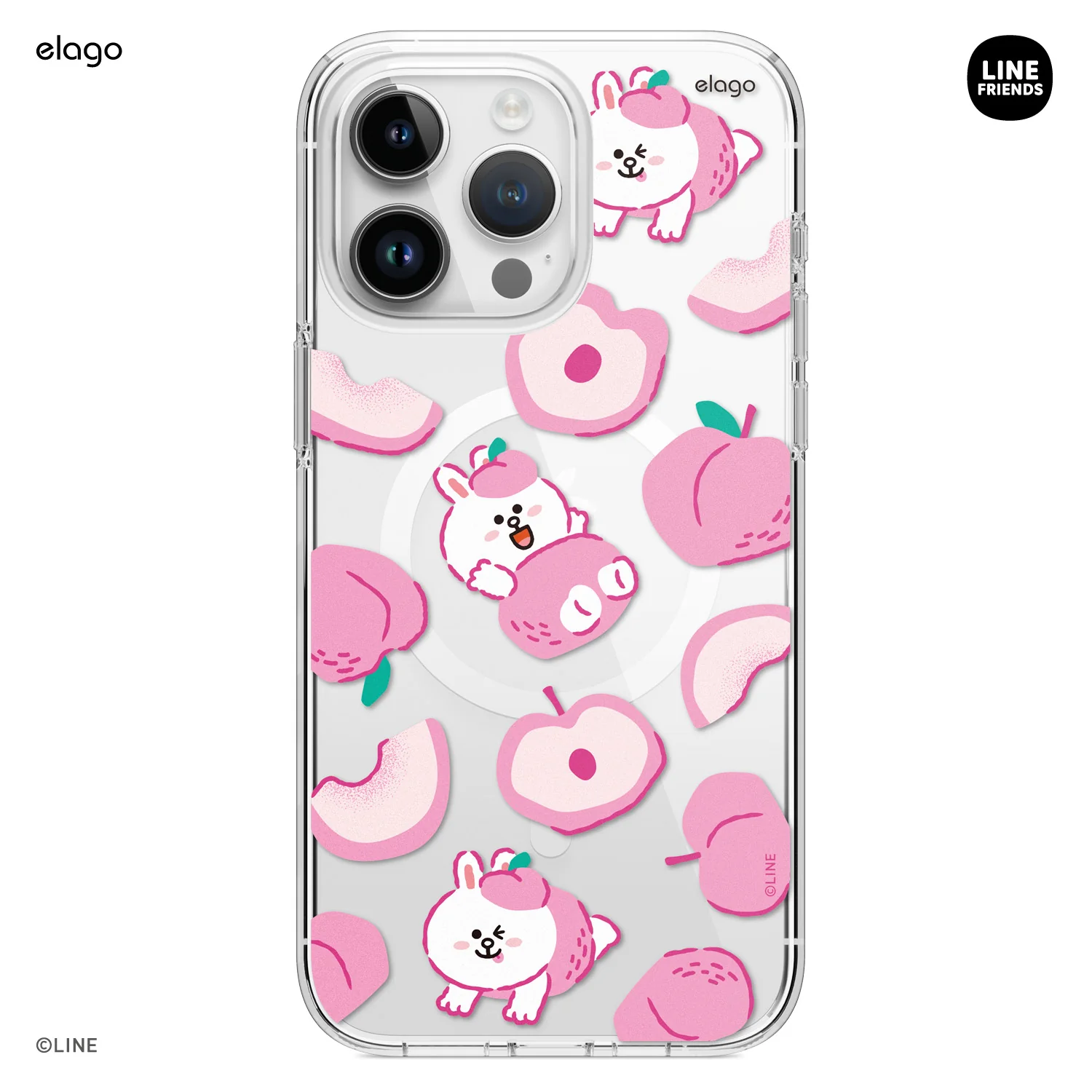 LINE FRIENDS | elago B&F Fruit Shop MagSafe Hybrid Case for iPhone 15 Pro Max - Image 3