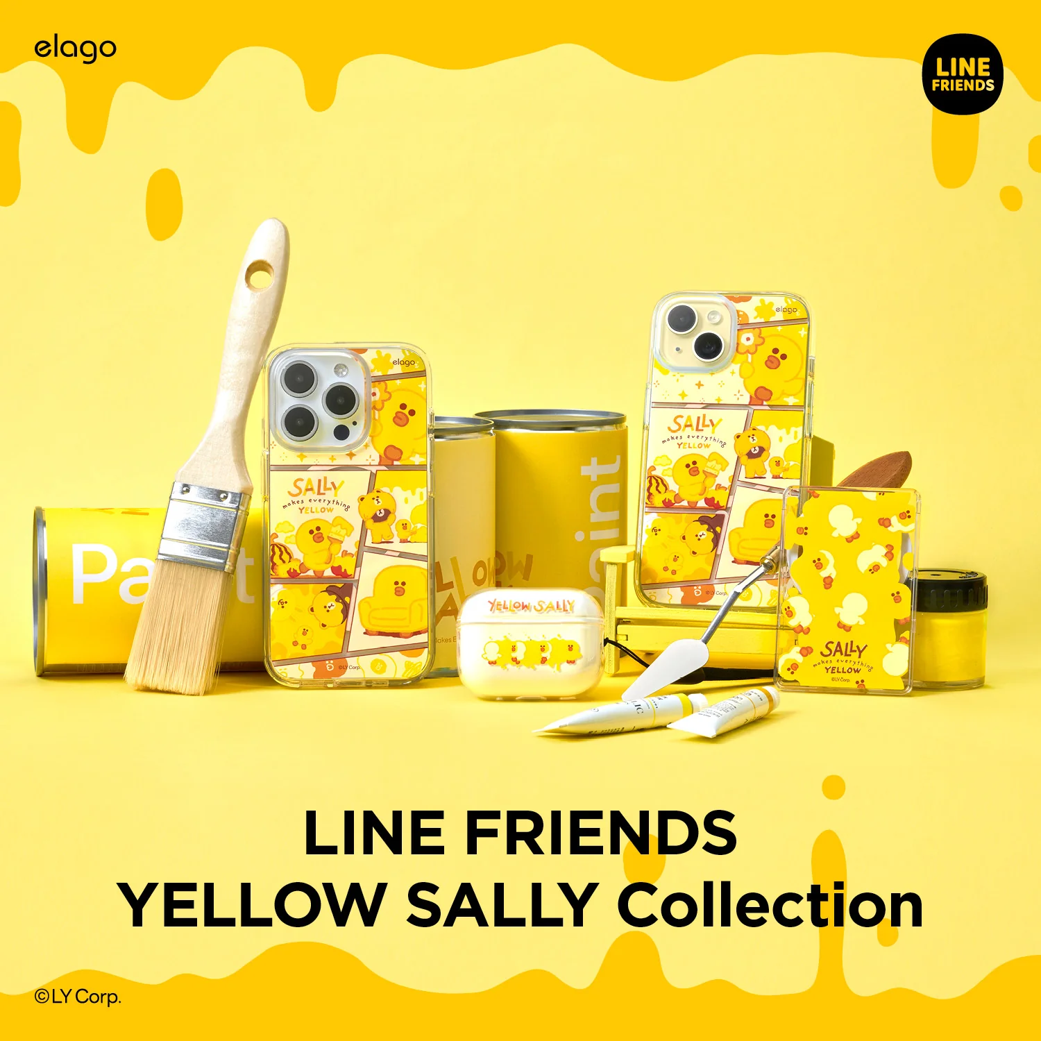 LINE FRIENDS | elago MagSafe Yellow Sally Case for iPhone 15 Pro - Image 3