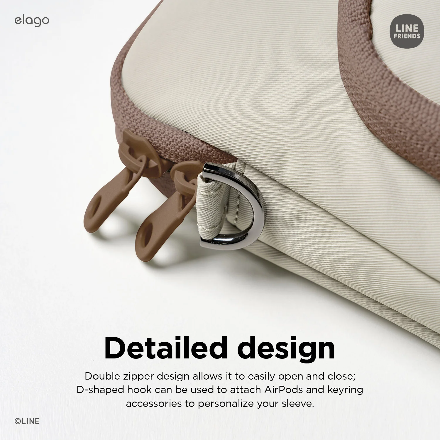 LINE FRIENDS | elago Tablet and Laptop Sleeve [Brown] - Image 6