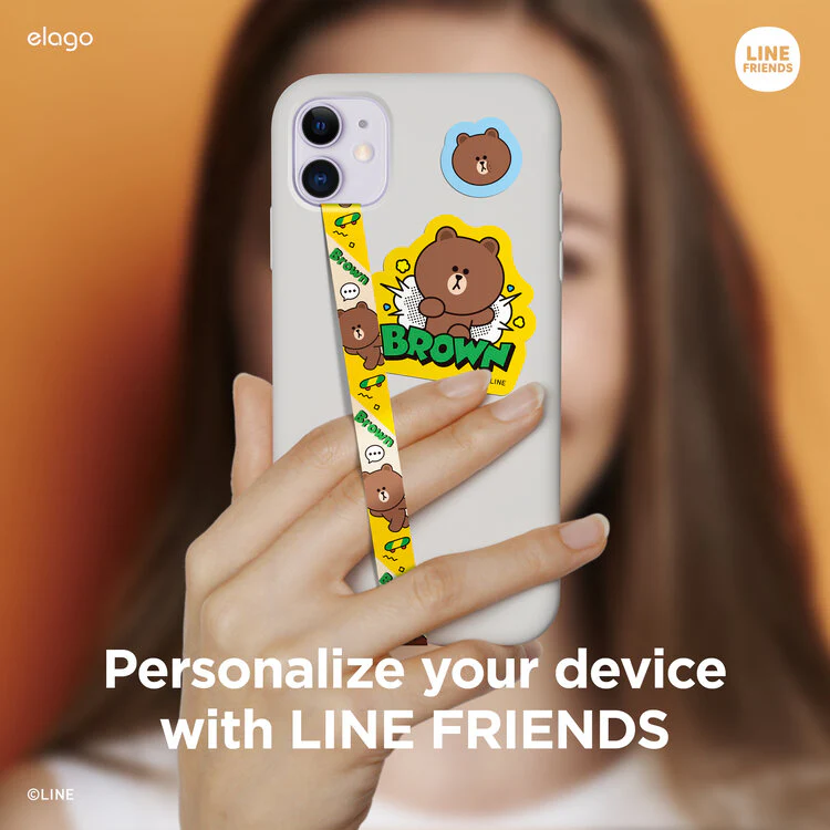 LINE FRIENDS l elago Phone Strap with Stickers [5 Styles] - Image 2