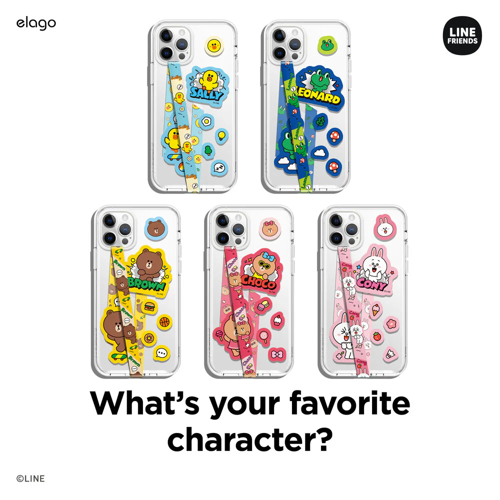 LINE FRIENDS l elago Phone Strap with Stickers [5 Styles] - Image 3