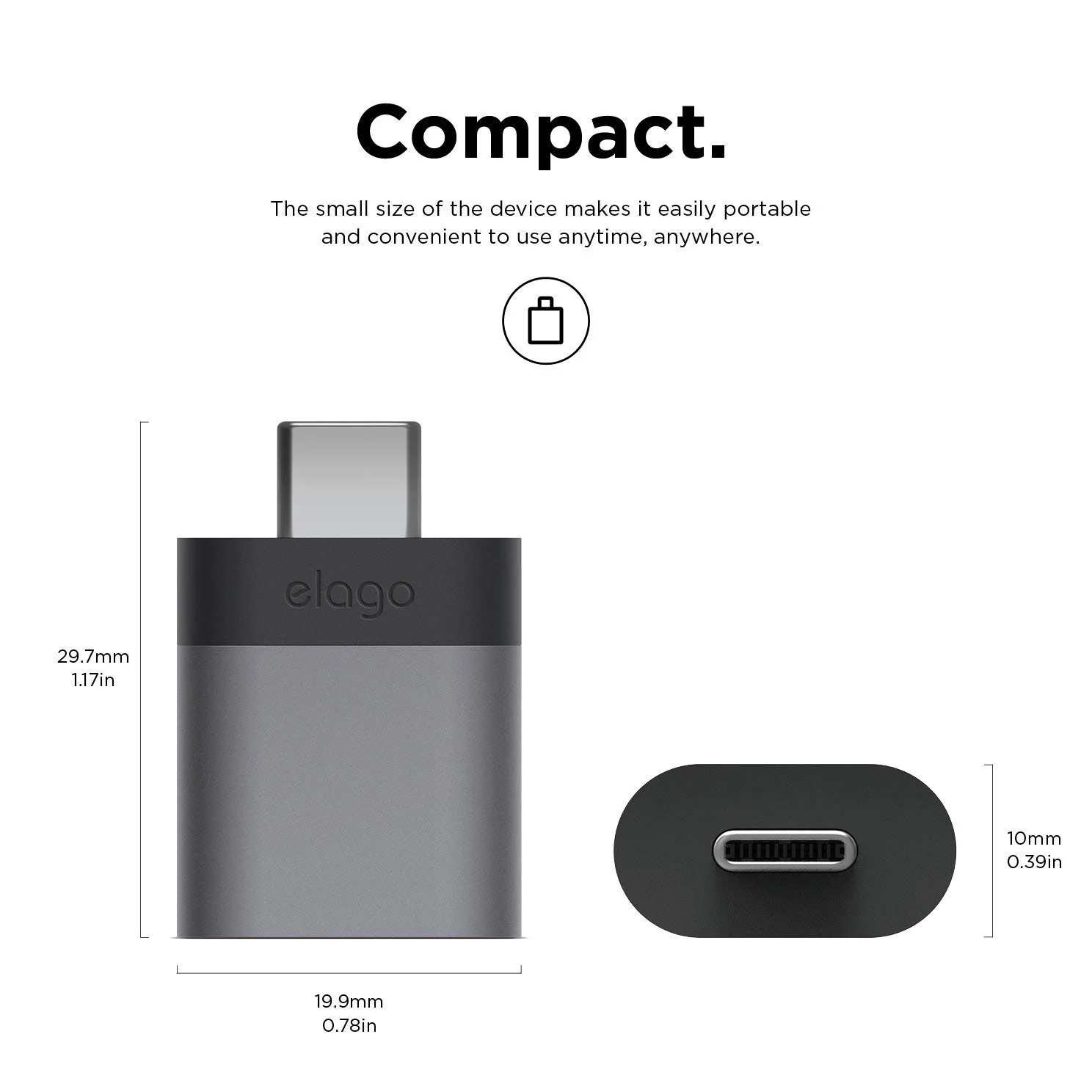 Mini Aluminum USB-C to USB 3.0 Female Mini Adapter [2 Colors] - Image 4