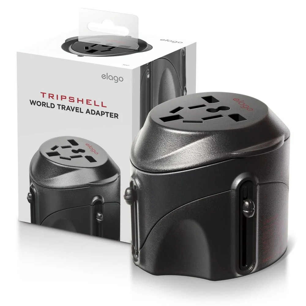 Tripshell International All-in-One Travel Plug Adapter With Surge Protection