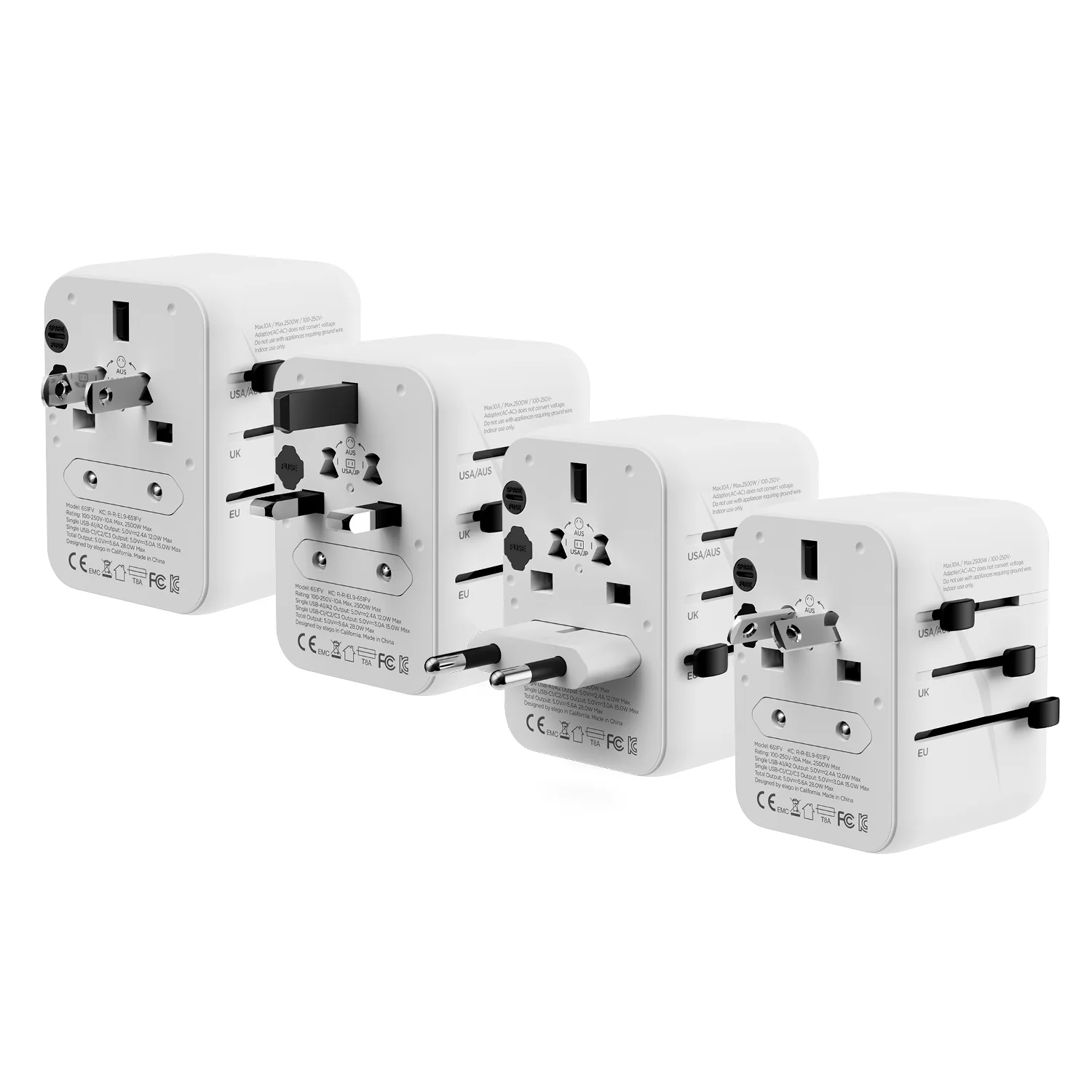 Tripshell Universal Travel Adapter with Multi USB Charging Ports [USB-A / USB-C] - Image 2