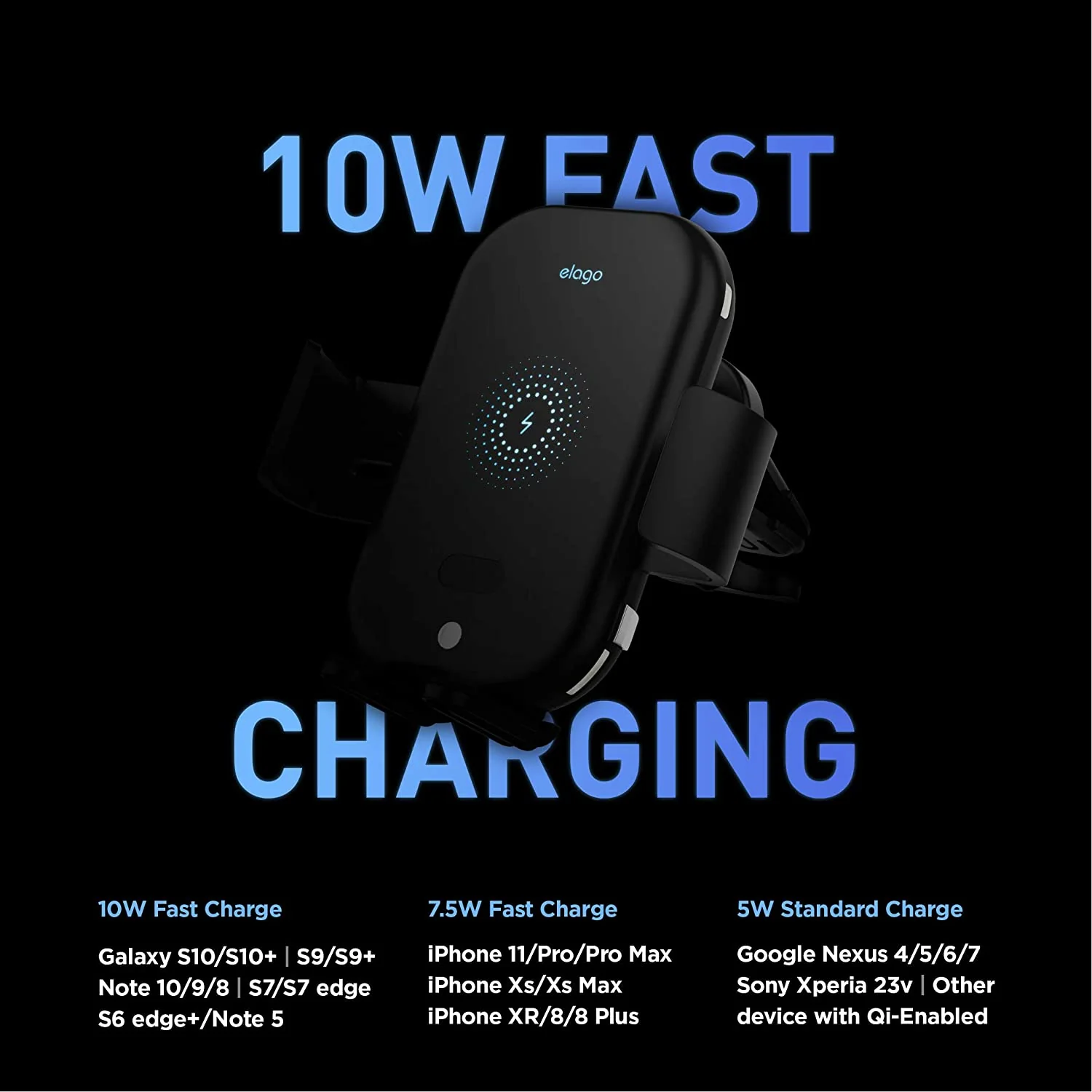 Wireless Car Charger with Auto-Clamping Car Mount - Image 6
