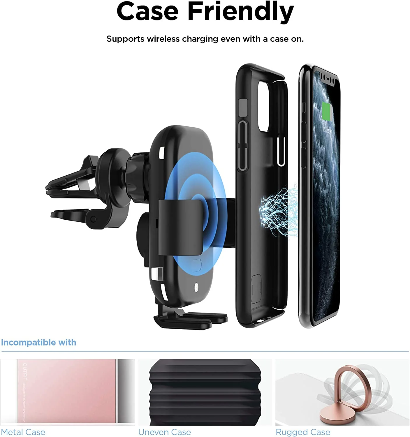 Wireless Car Charger with Auto-Clamping Car Mount - Image 7